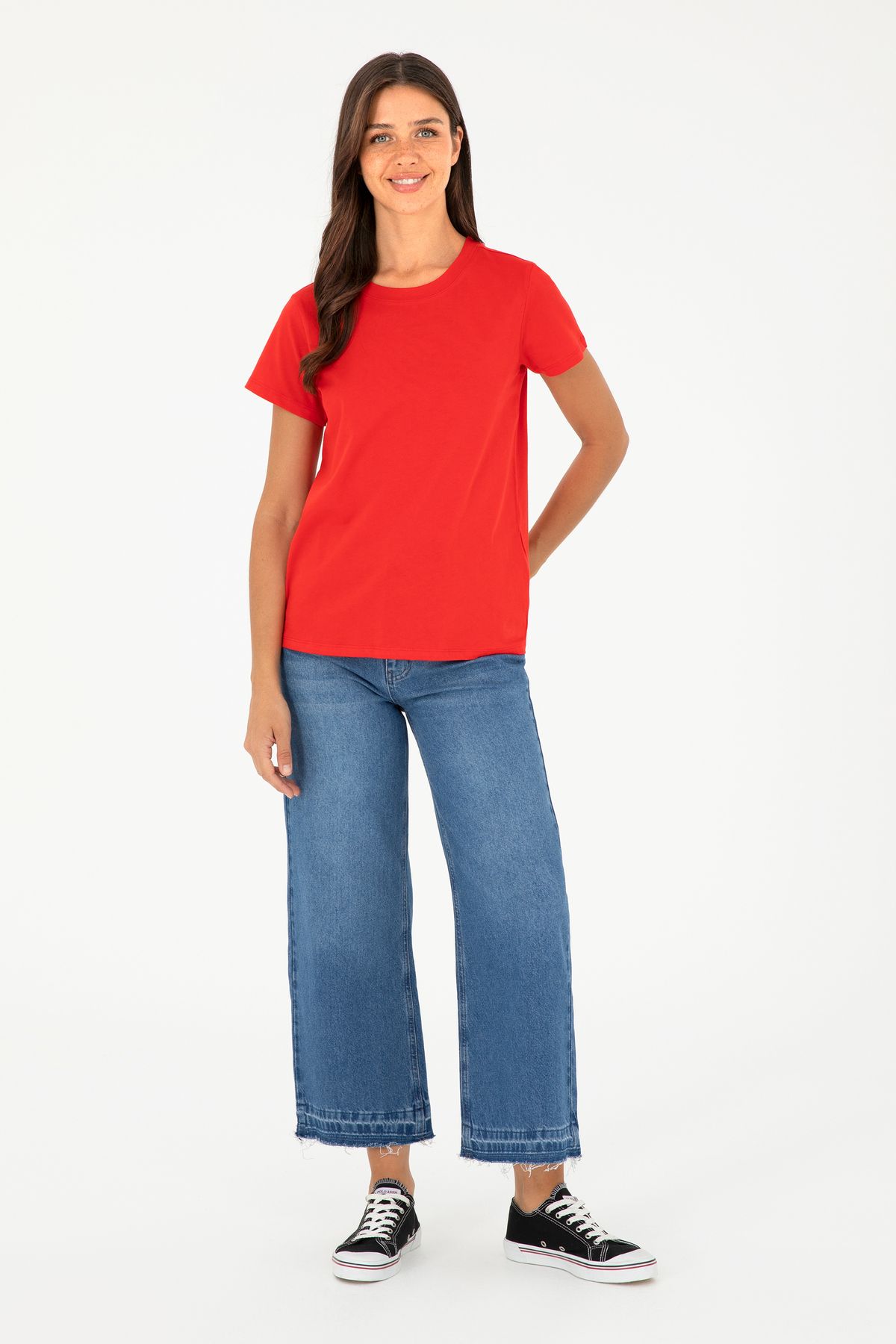 U.S. Polo Assn.-Women's Red Crew Neck Basic T-Shirt 50296152 -Vr030 4