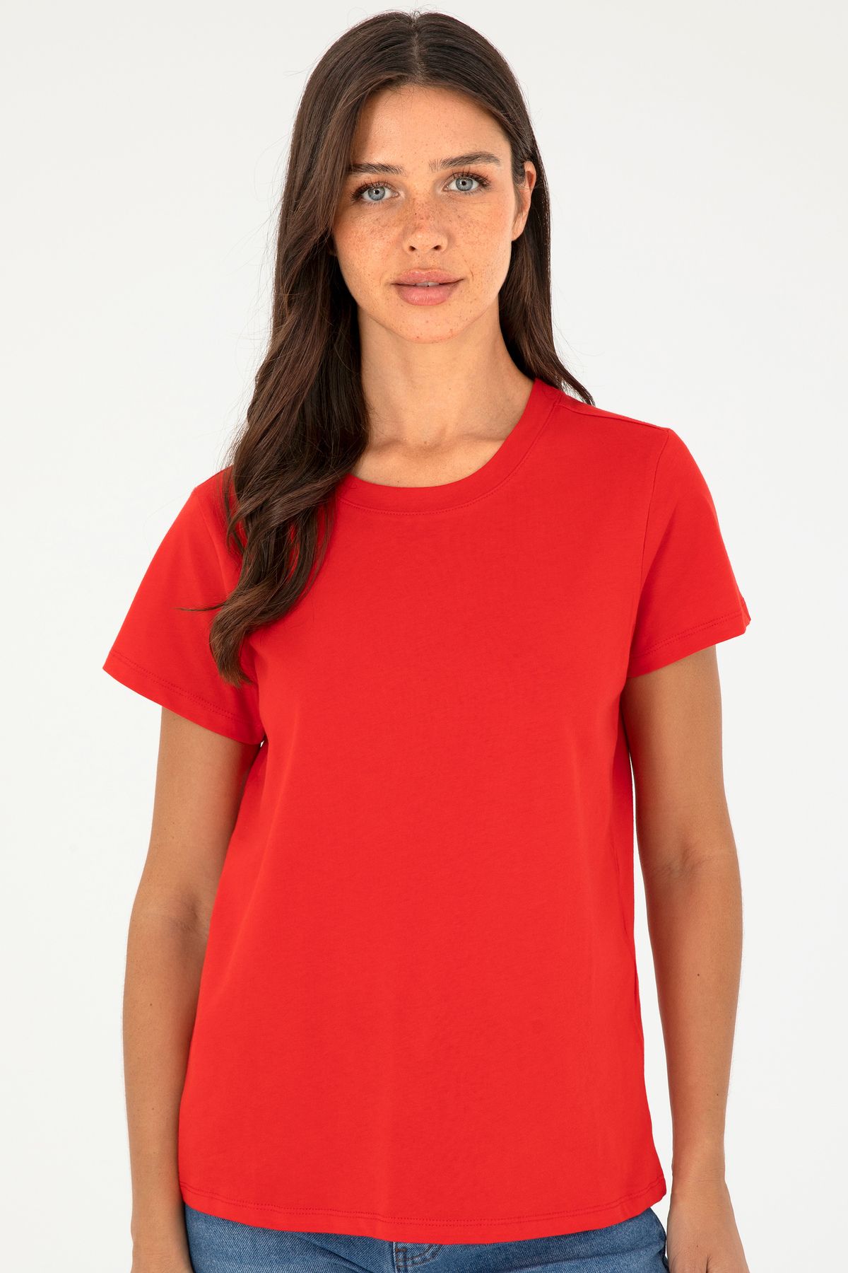 U.S. Polo Assn.-Women's Red Crew Neck Basic T-Shirt 50296152 -Vr030 3