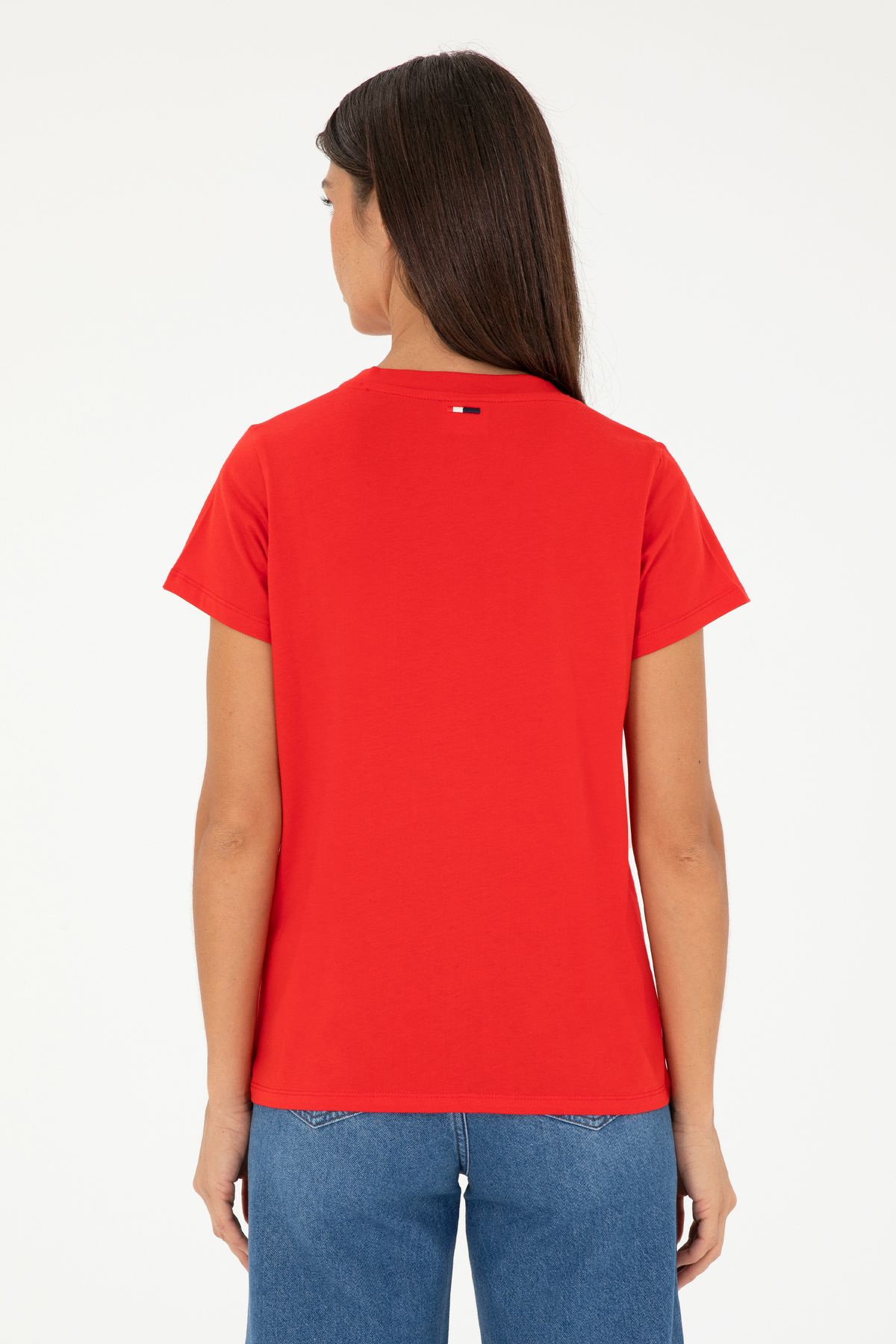 U.S. Polo Assn.-Women's Red Crew Neck Basic T-Shirt 50296152 -Vr030 5