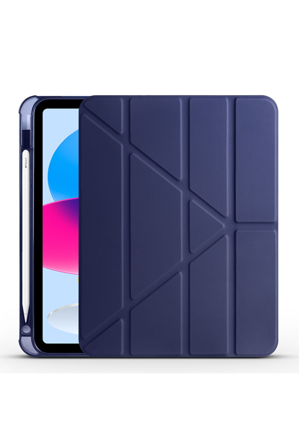 Başkenttekno-iPad 10.9 2022 (10th Generation) Case Tri Folding Stand Case with Pen Compartment 1