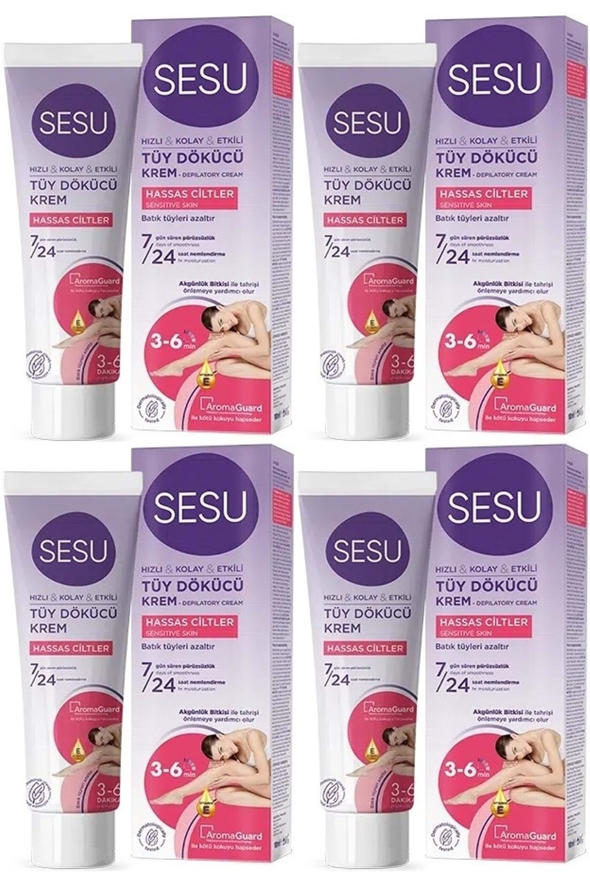 Sesu ( LTD ) Sesu Tüy Dökücü Krem 100ML Hassas Ciltler (4 Lü Set) ( TEKLİDİR )