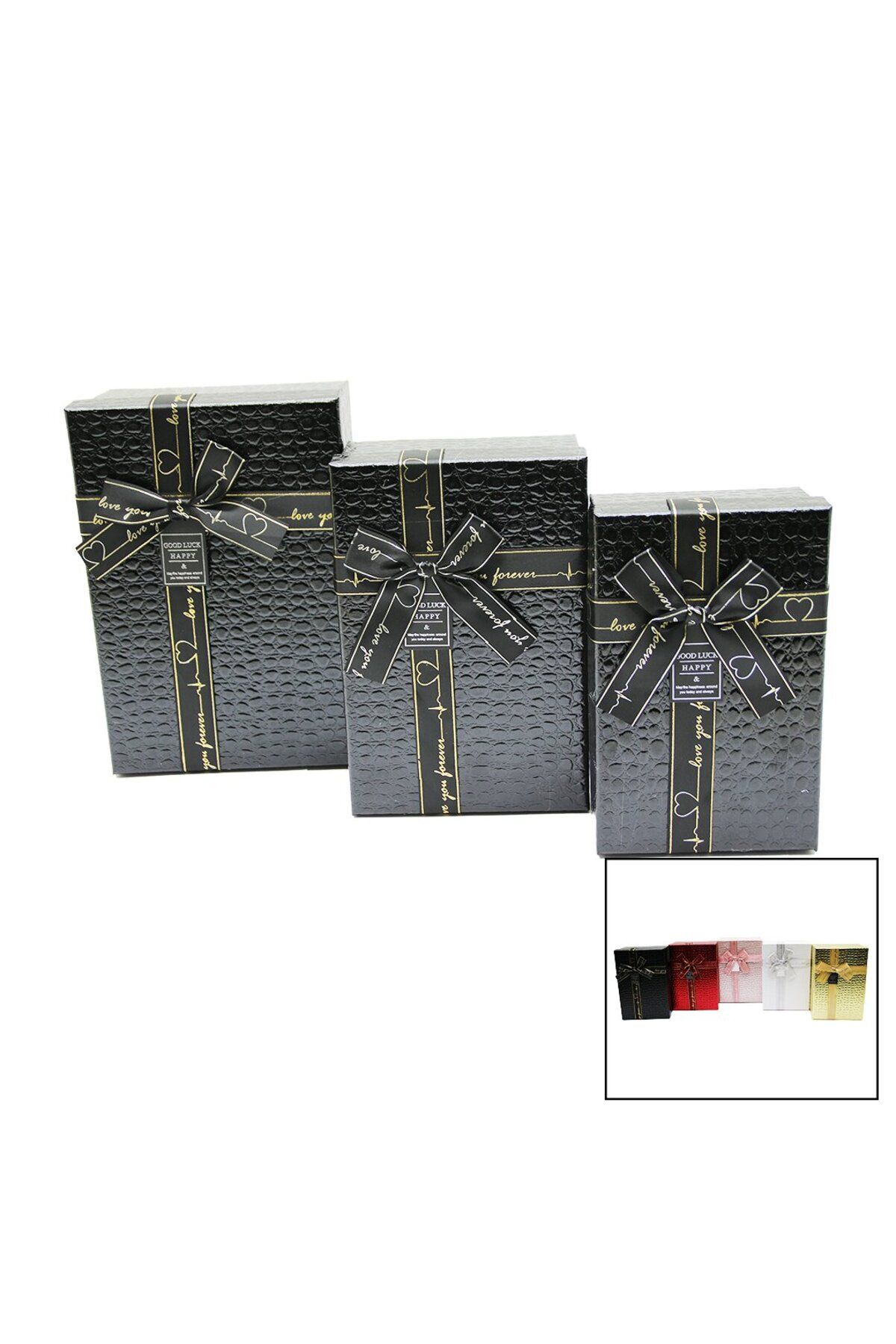 OEM 3 LÜ DİKDÖRTGEN DERİ DESENLİ HEDİYE KUTUSU (5024)