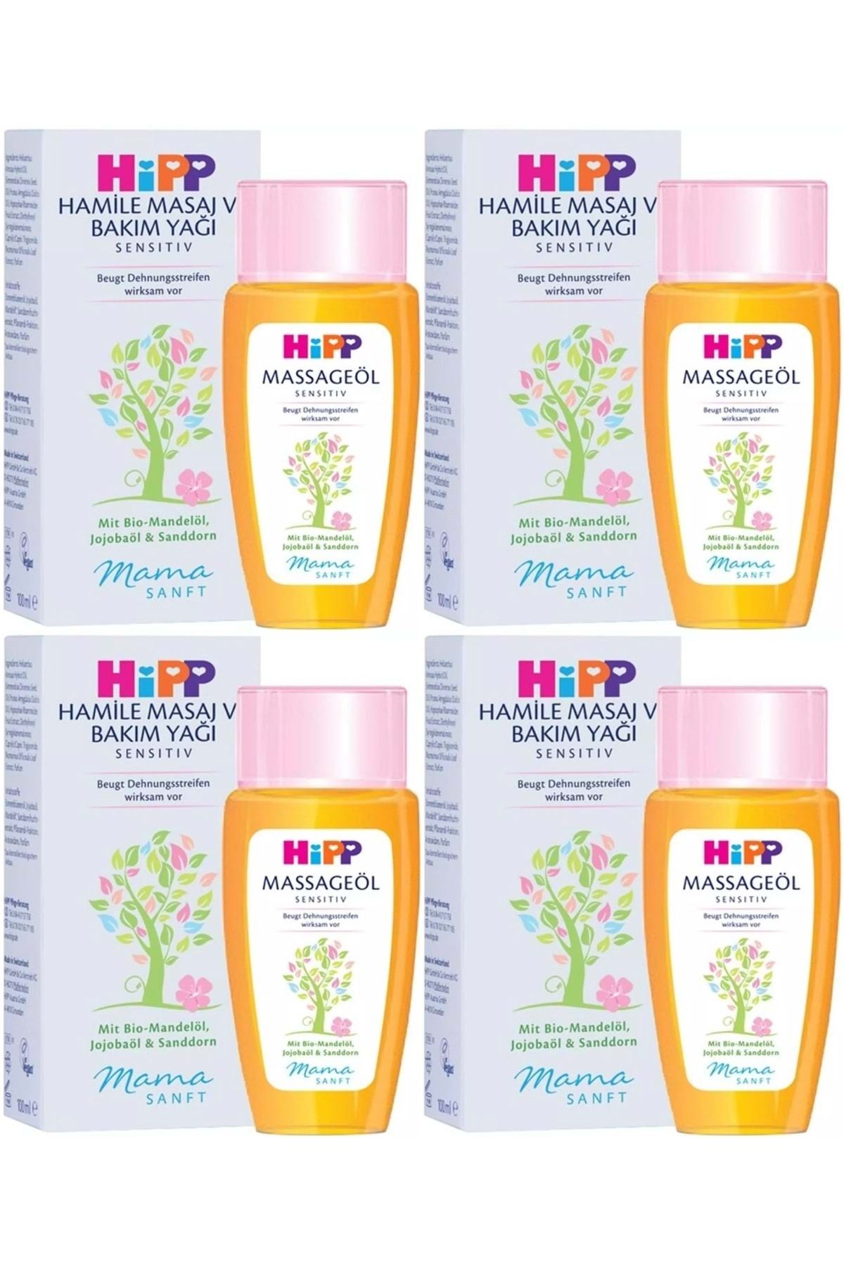 Hipp Mamasanft Hamile Masaj ve Bakım Yağı Sensıtıv 100ML (4 Lü Set)