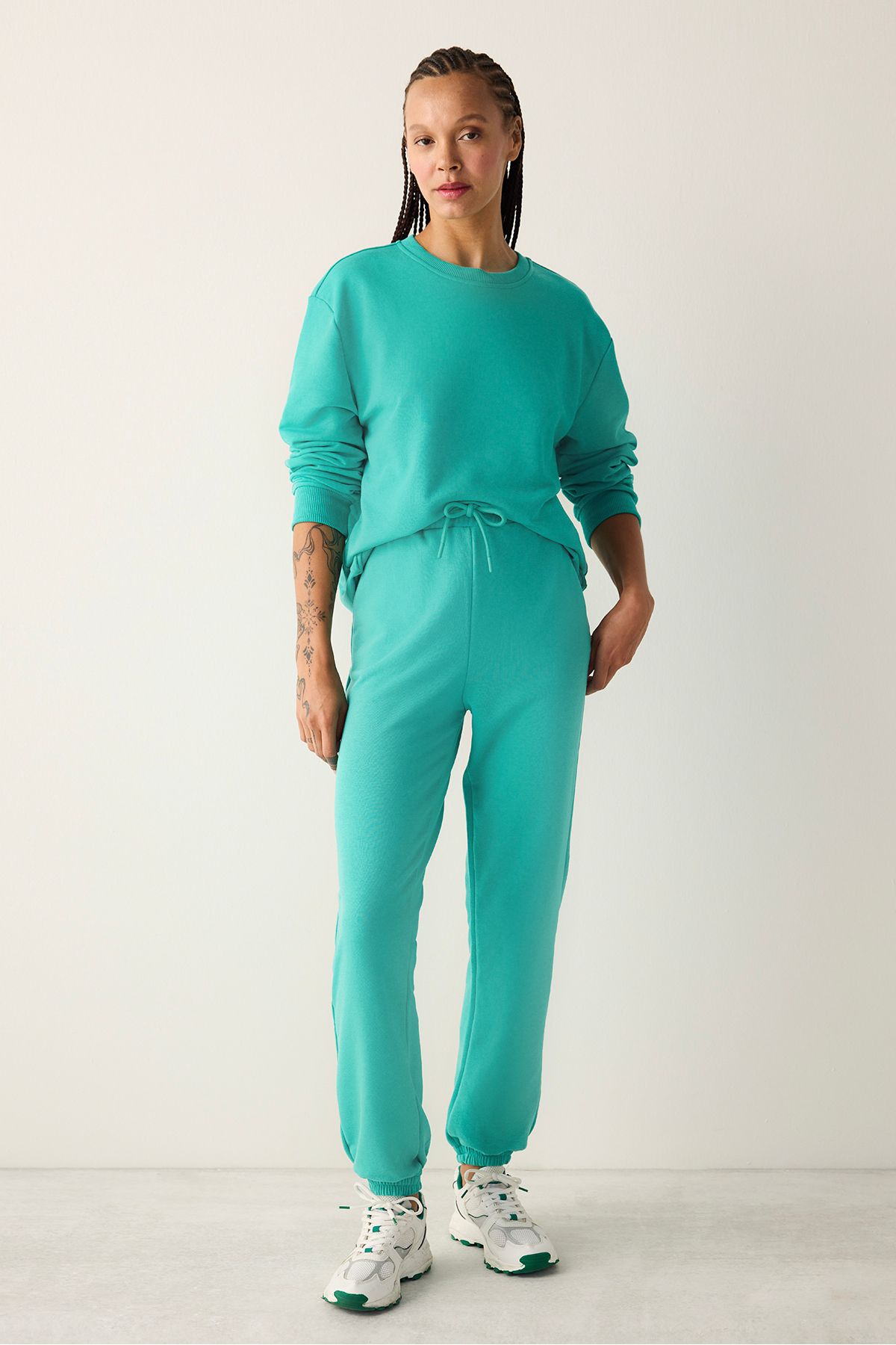 Penti-High Waist Green Basic Sweatpants 4