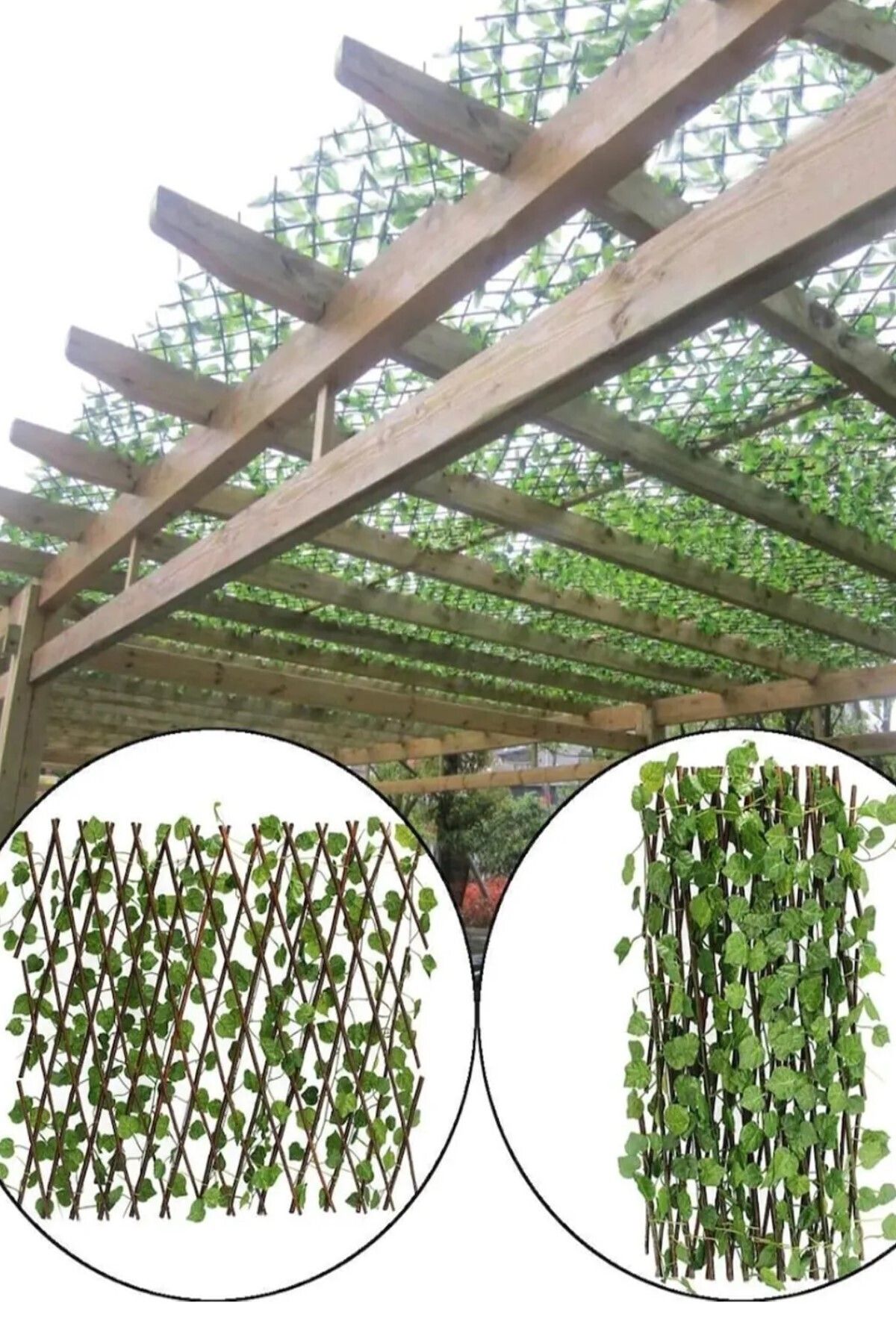ECOYOM-Accordion Decorative Artificial Ivy - Retractable, Fence for Balcony and Garden Office Screen 4