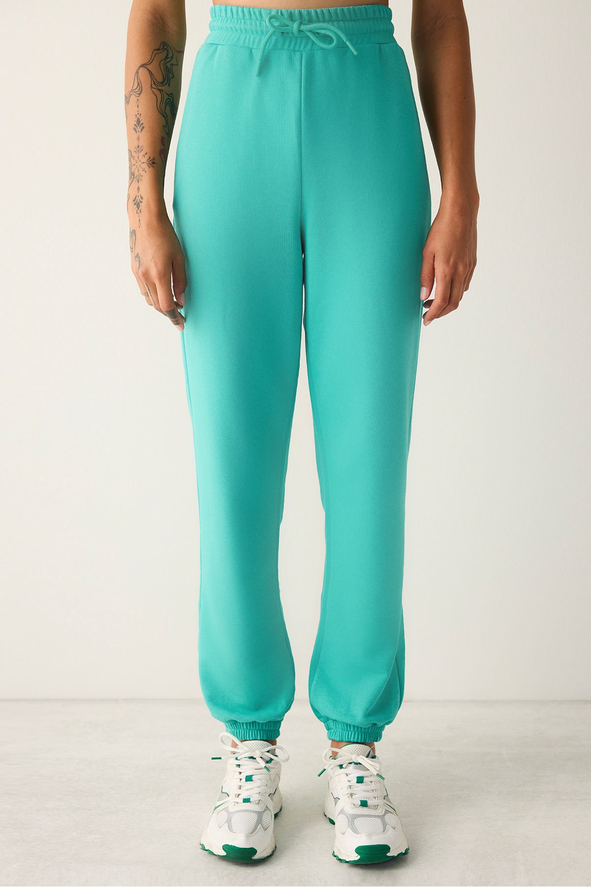 Penti-High Waist Green Basic Sweatpants 1