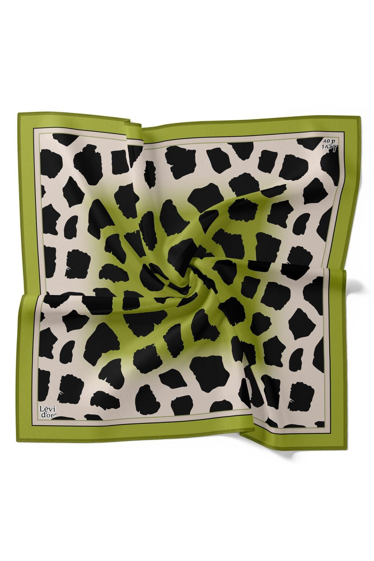 Levidor-20010 Model Leopard Patterned Crystal Peanut Scarf 2