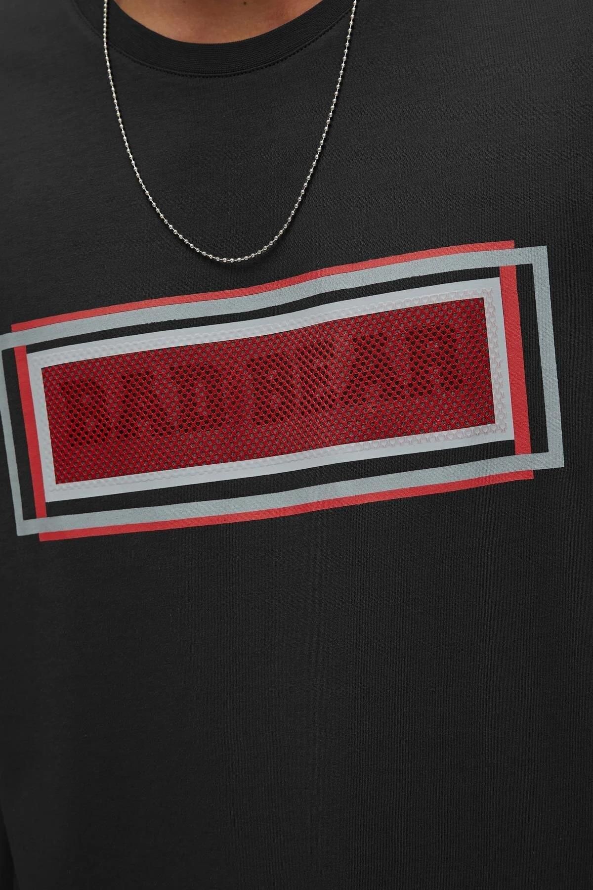 Bad Bear-22.01.07.047 - 0 Collar Short Sleeve Mesh Detailed T-Shirt 3