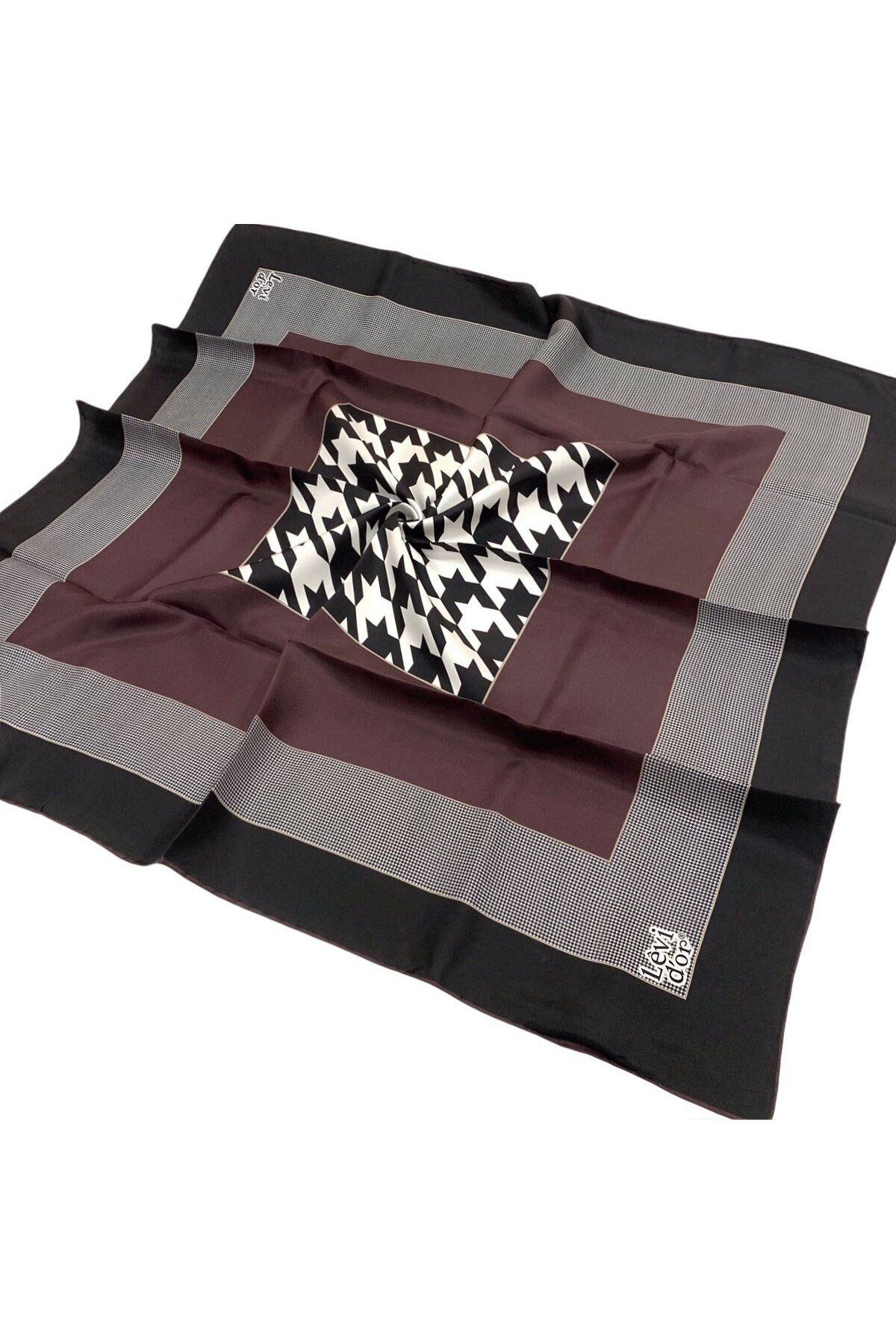 روسری قرمز Twill Ipek الگوی بوردو Levidor