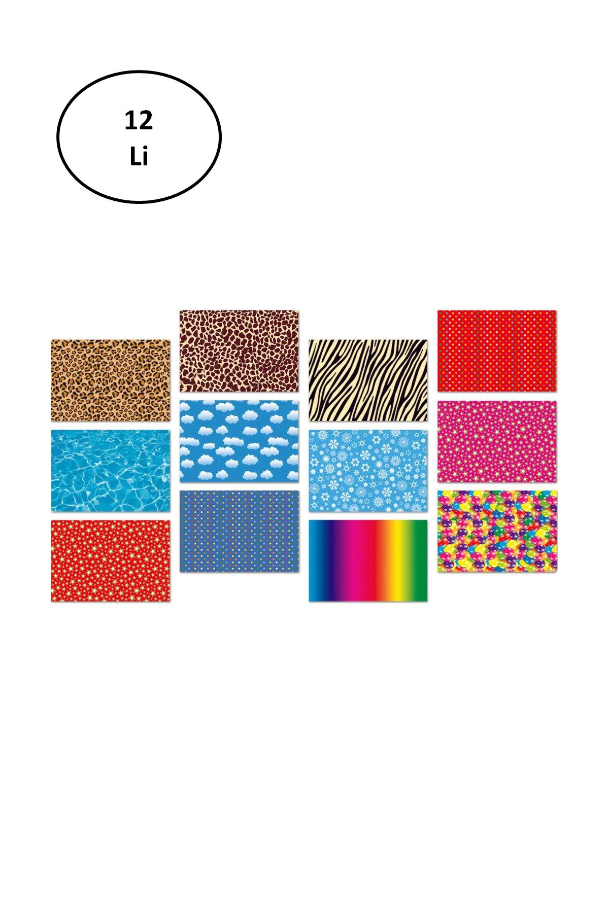 Royaleks Keskin Color 35x50 Karışık Desenli Fon Kartonu 12"li