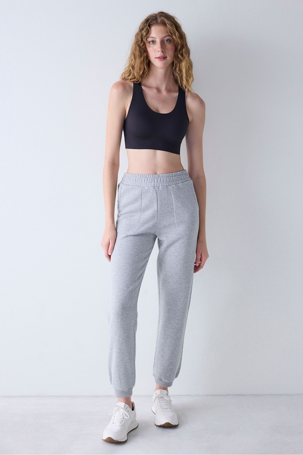 Penti-High Waist Gray Melange Raised Sweatpants 5