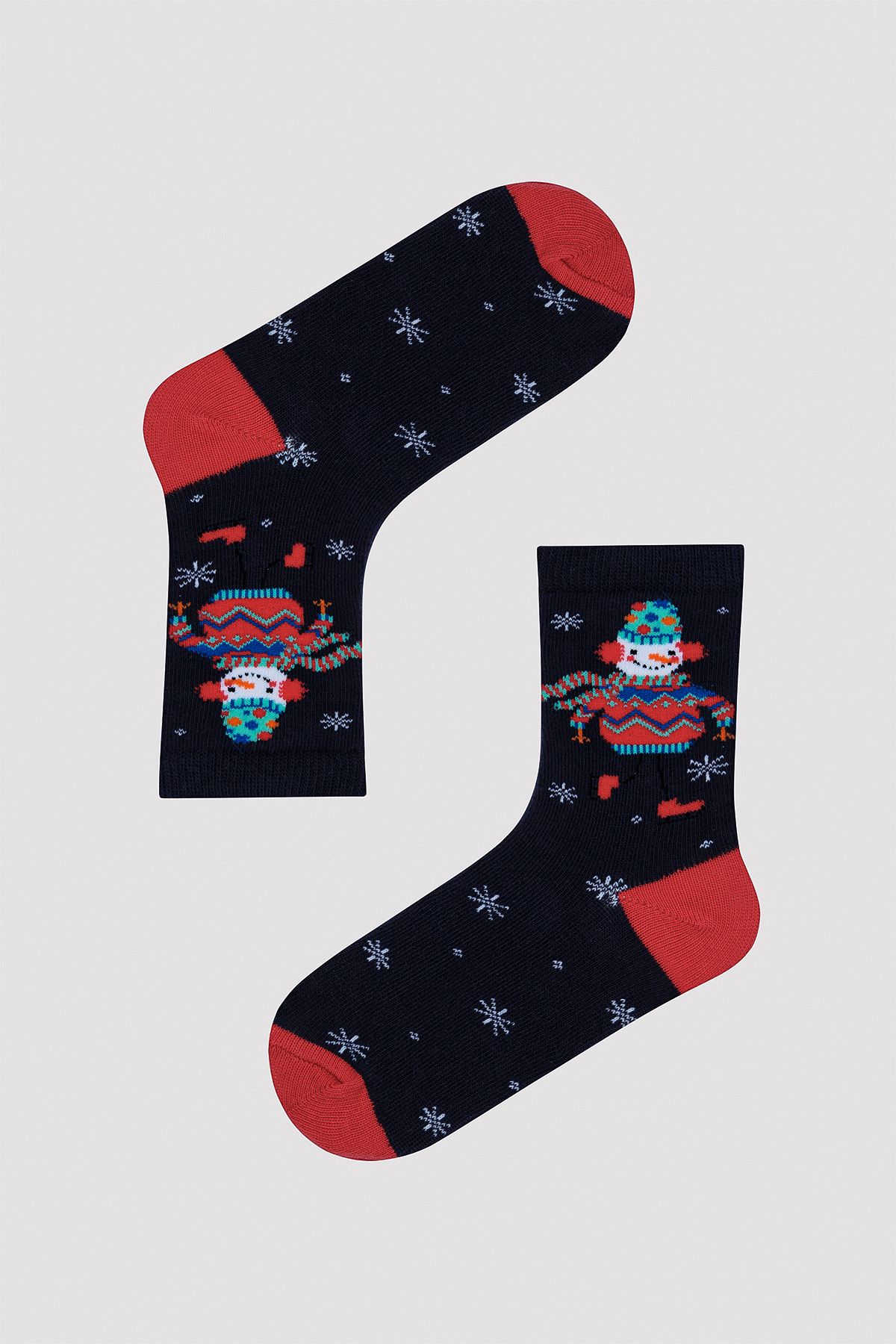 Penti-Boy's Snowman Motif Navy Blue 2-Piece Socks 3