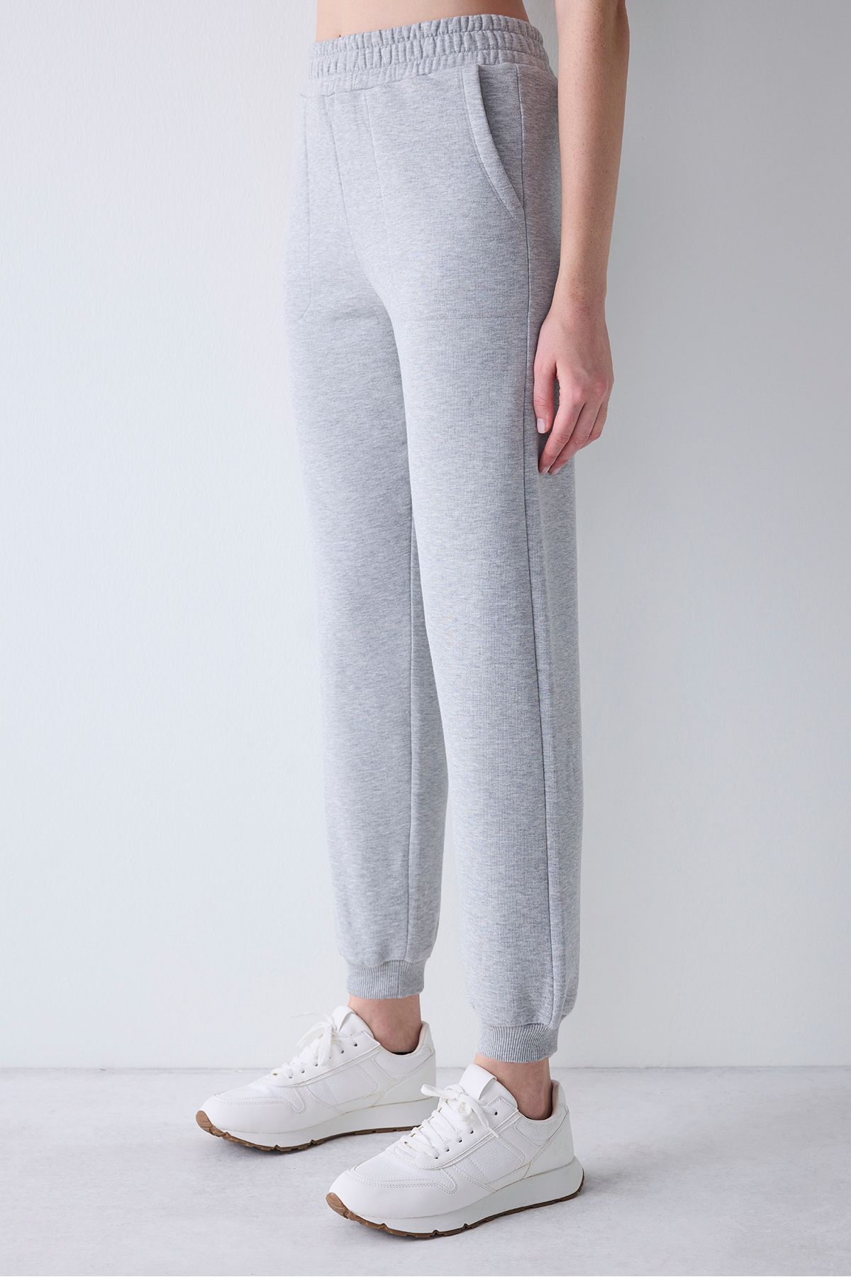 Penti-High Waist Gray Melange Raised Sweatpants 3