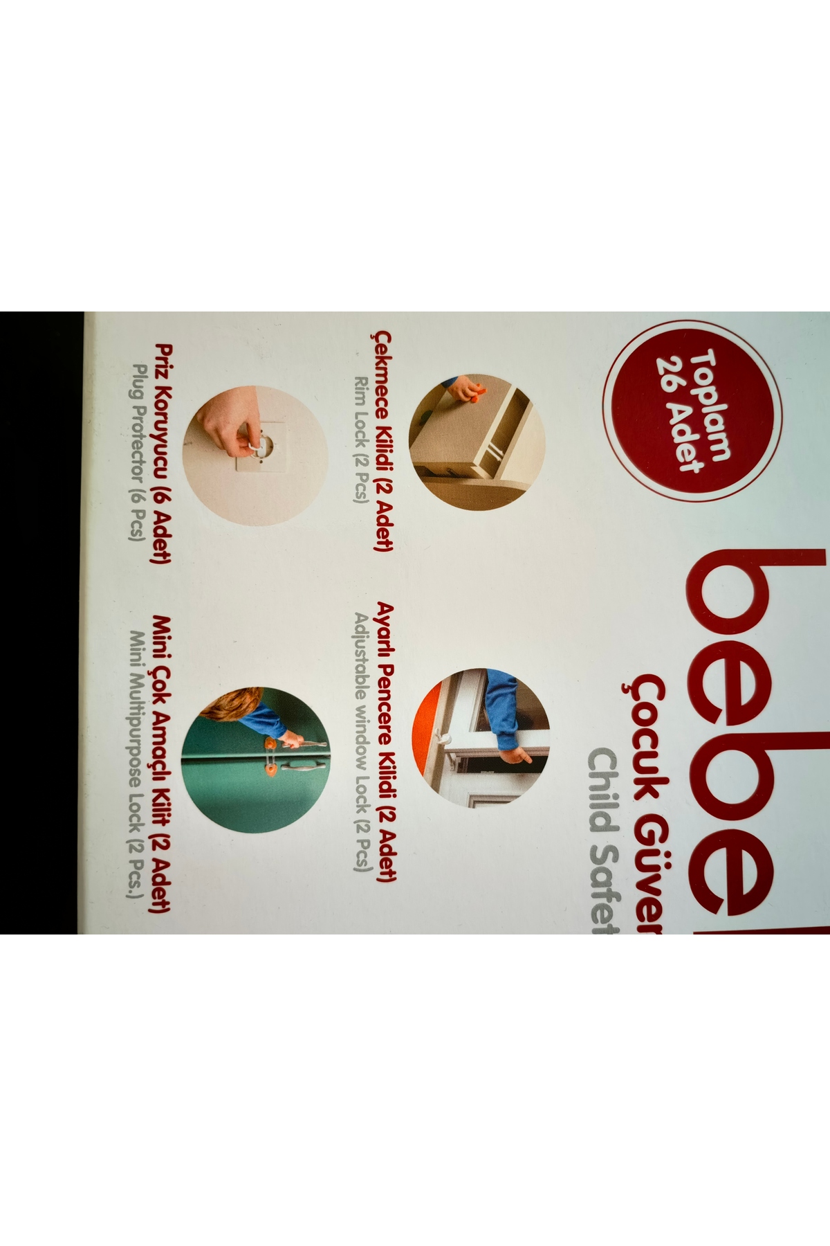 Bebekevi 26 parça çekmece dolap kapı priz kilit koruyucu köşe bebek güvenlik seti fotoğrafı 2 (önizleme)