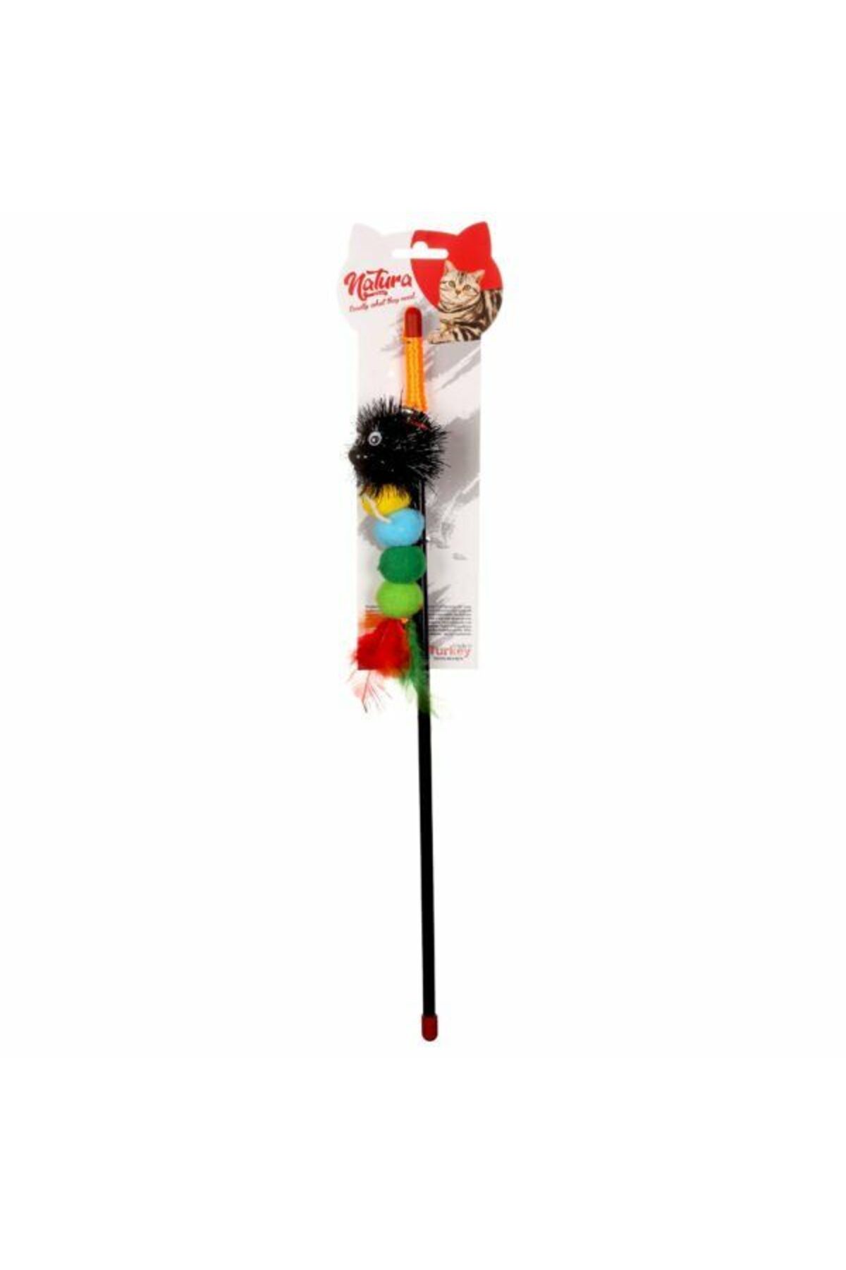 Natura Pet Peluş Tırtıl Kedi Olta Oyuncak 45 Cm - Petshopundan