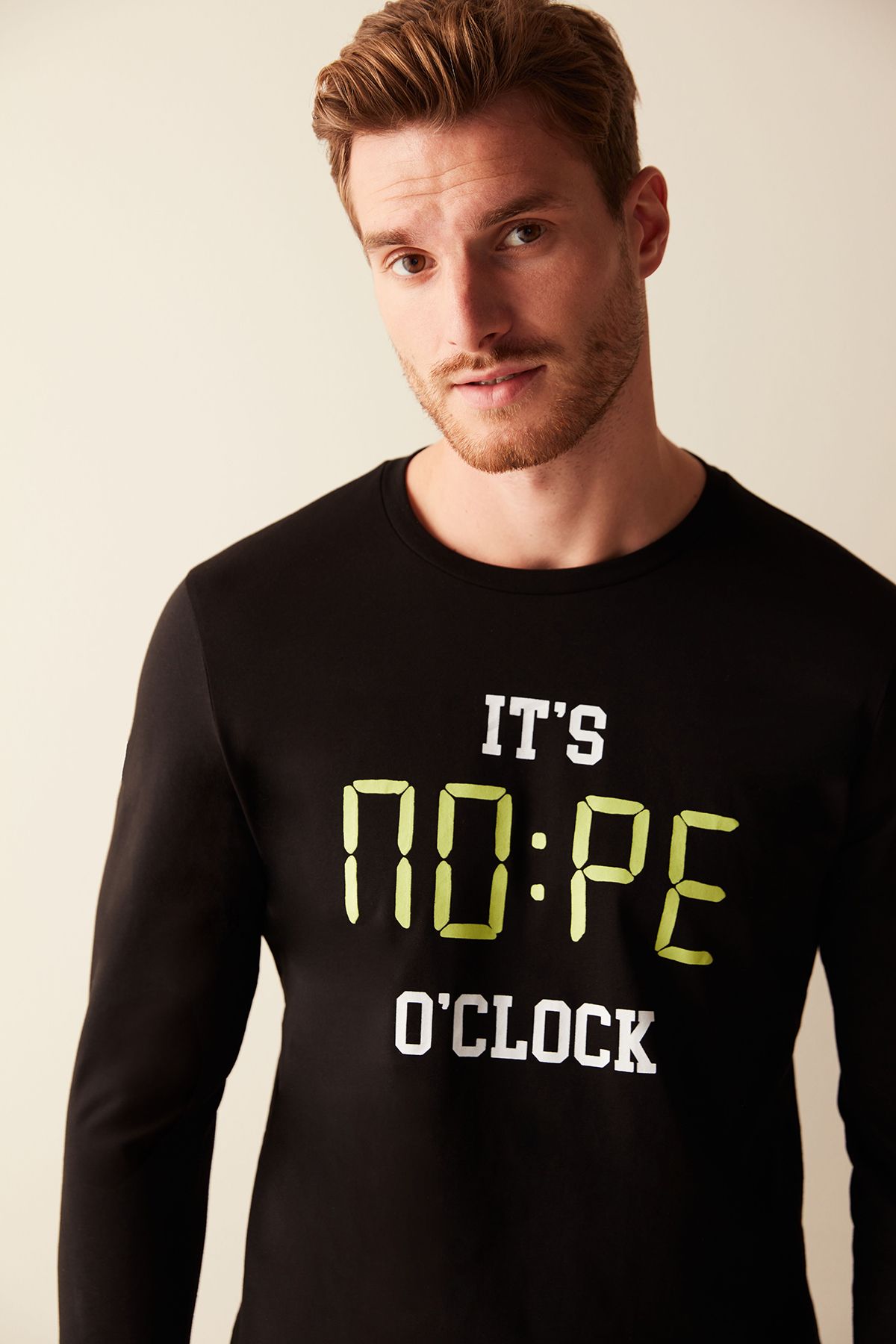 ست پیژامه مشکی مردانه Nope Slogan Penti