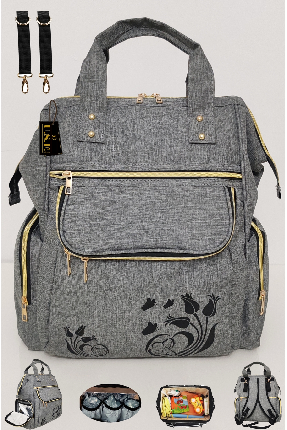 USF Anne Bebek  Bakım Sırt Çantası, Hastane Çıkışı Omuz çantası, Bebek Taşıma Çift Yönlü kanguru fotoğrafı 2 (önizleme)