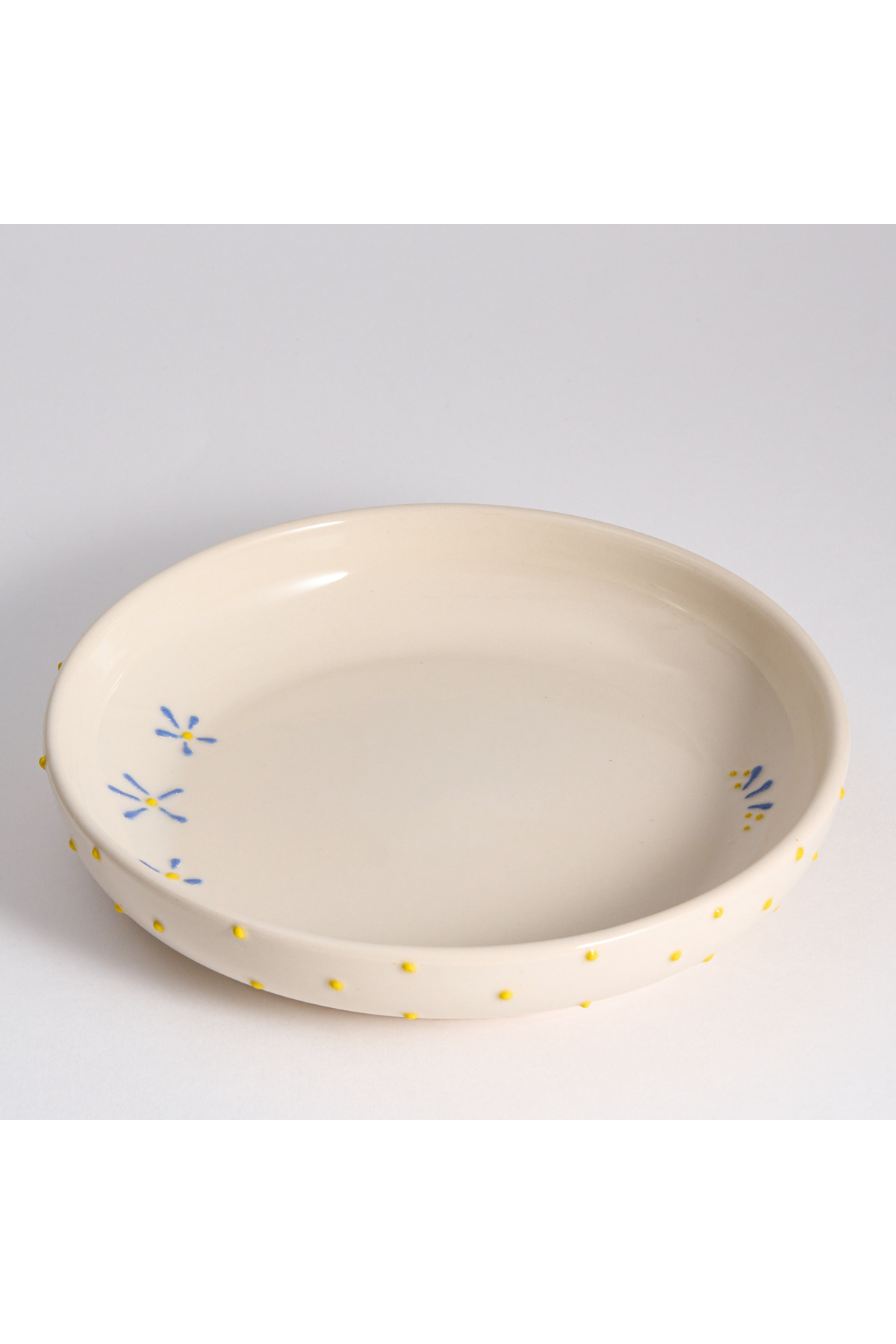 PINKU Ceramics-طقم أطباق حفرة مصنوعة يدويًا من السيراميك على شكل زهرة - 20 سم و15 سم 5