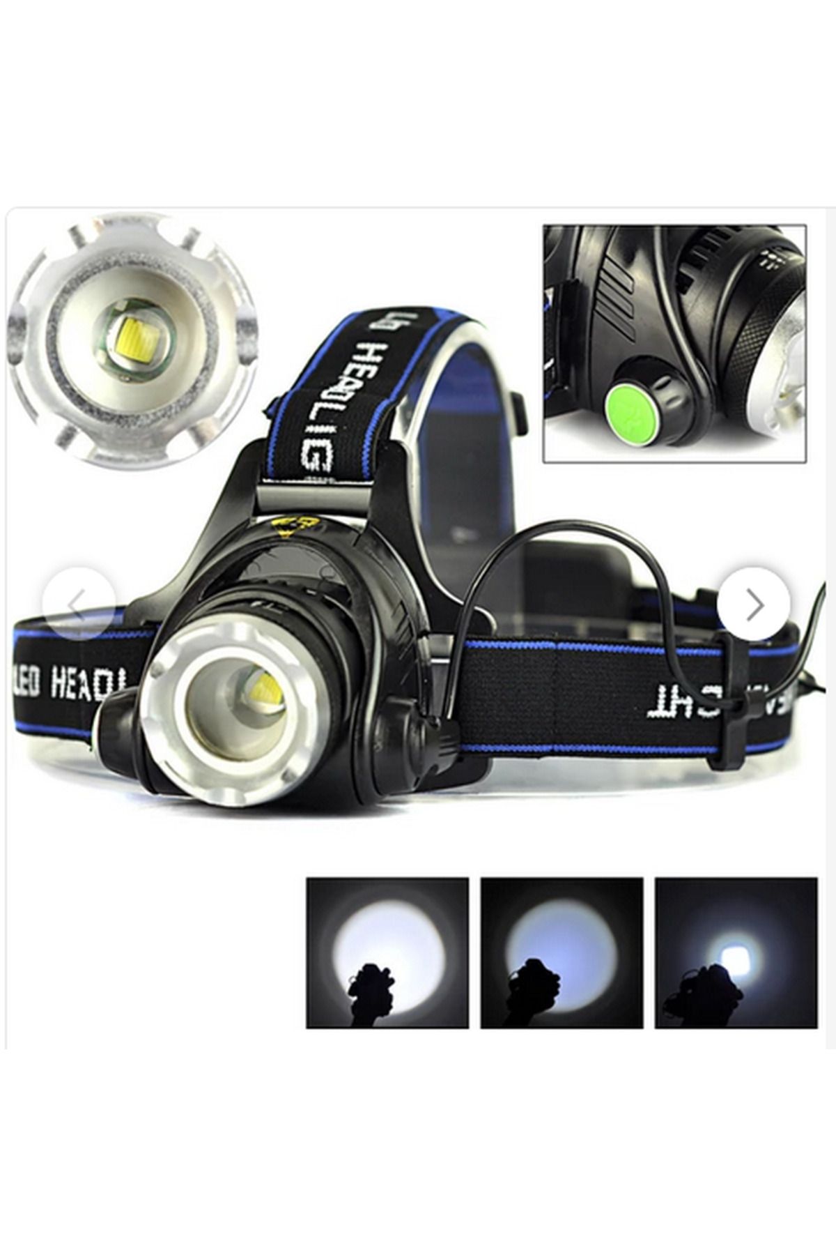 feifei Boruit Led Kafa Feneri 2000Lm Xm-L T6 2000 Lumens 3 Modlu