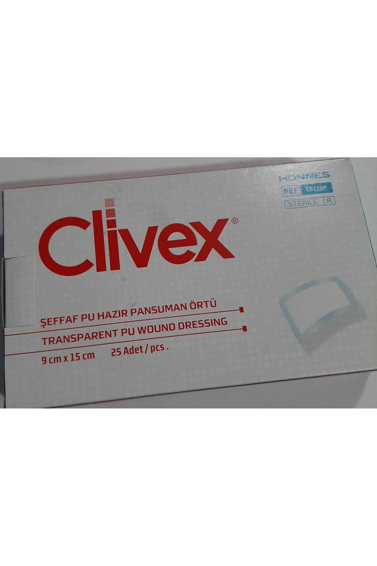 CLİVEX 9x15 cm Şeffaf Pu Hazır Pansuman Örtüsü 25 Adet