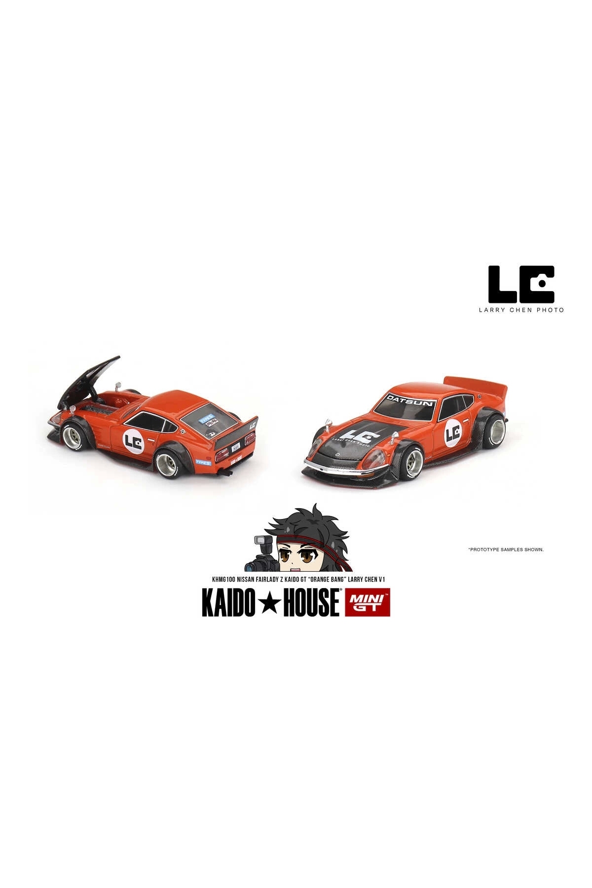 mini gt 1/64 Nissan Fairlady Z Kaido GT 'ORANGE BANG' Larry Chen