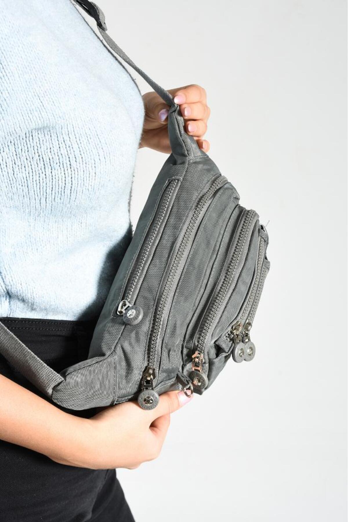 Baginn Unisex Bel Çantası Free Bag Klinkır Kumaş Hafif Yağmur Geçirmez Kumaş Çok Cepli görsel 2