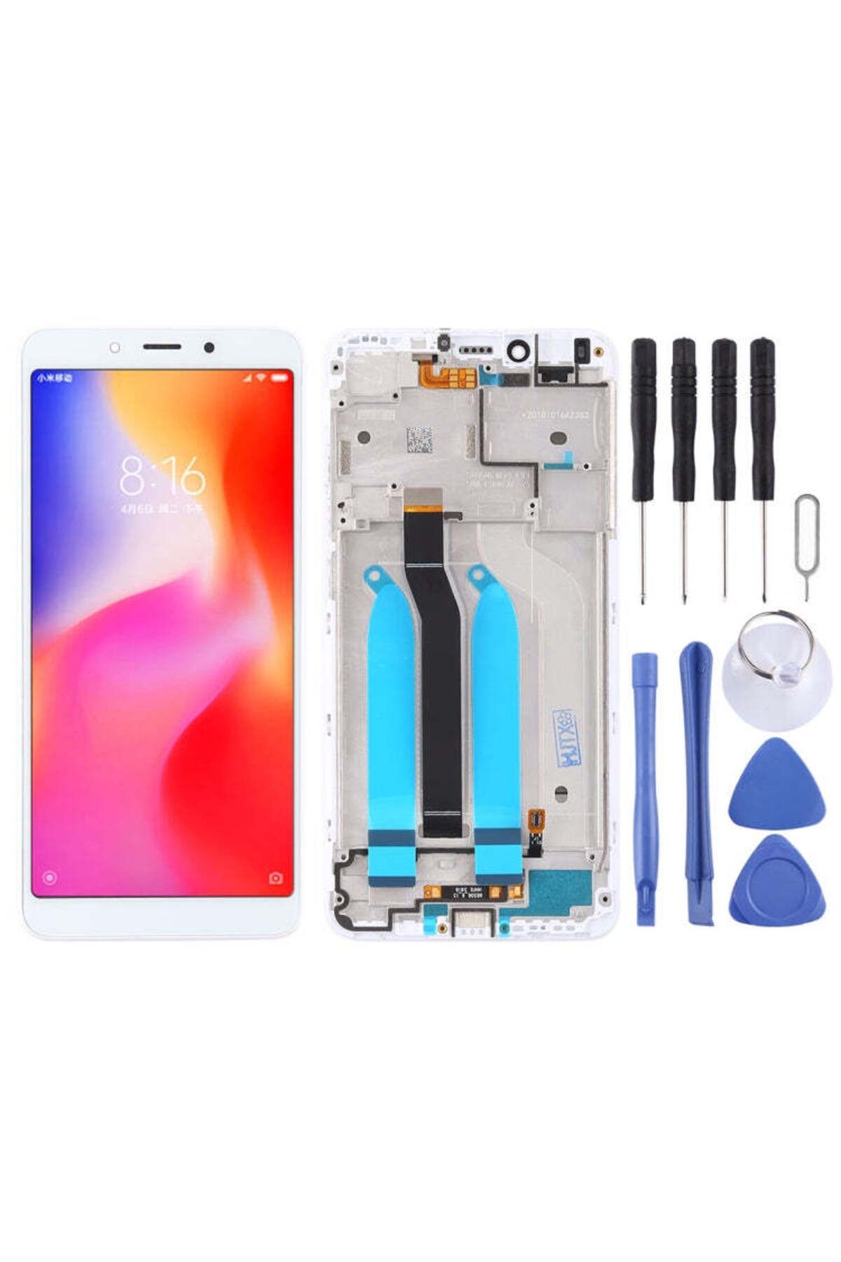 indirimplus Redmi 6 LCD  Uyumlu EKRAN Çerçeveli Beyaz Renk İlanı +Tamir seti KALİTELİ ÜRÜN
