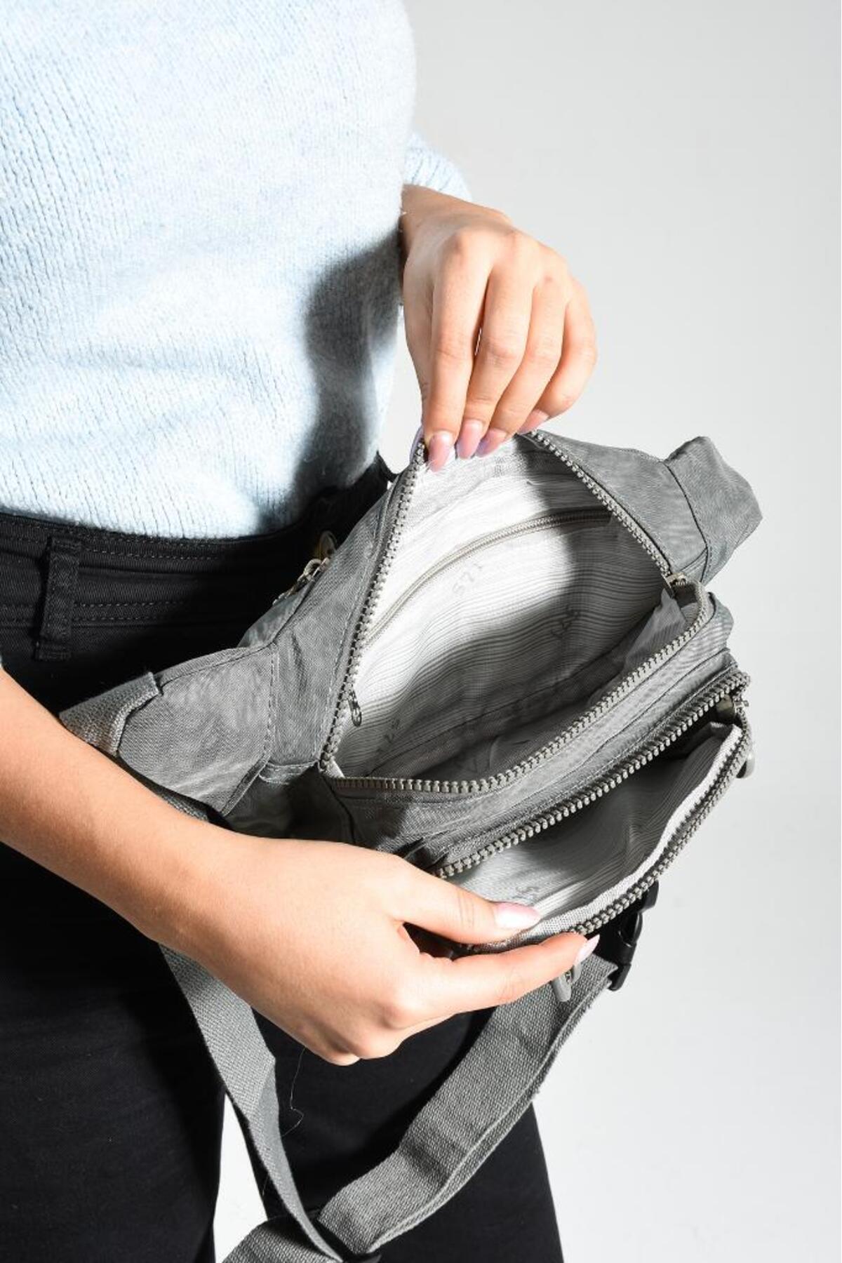 Baginn Unisex Bel Çantası Free Bag Klinkır Kumaş Hafif Yağmur Geçirmez Kumaş Çok Cepli görsel 4