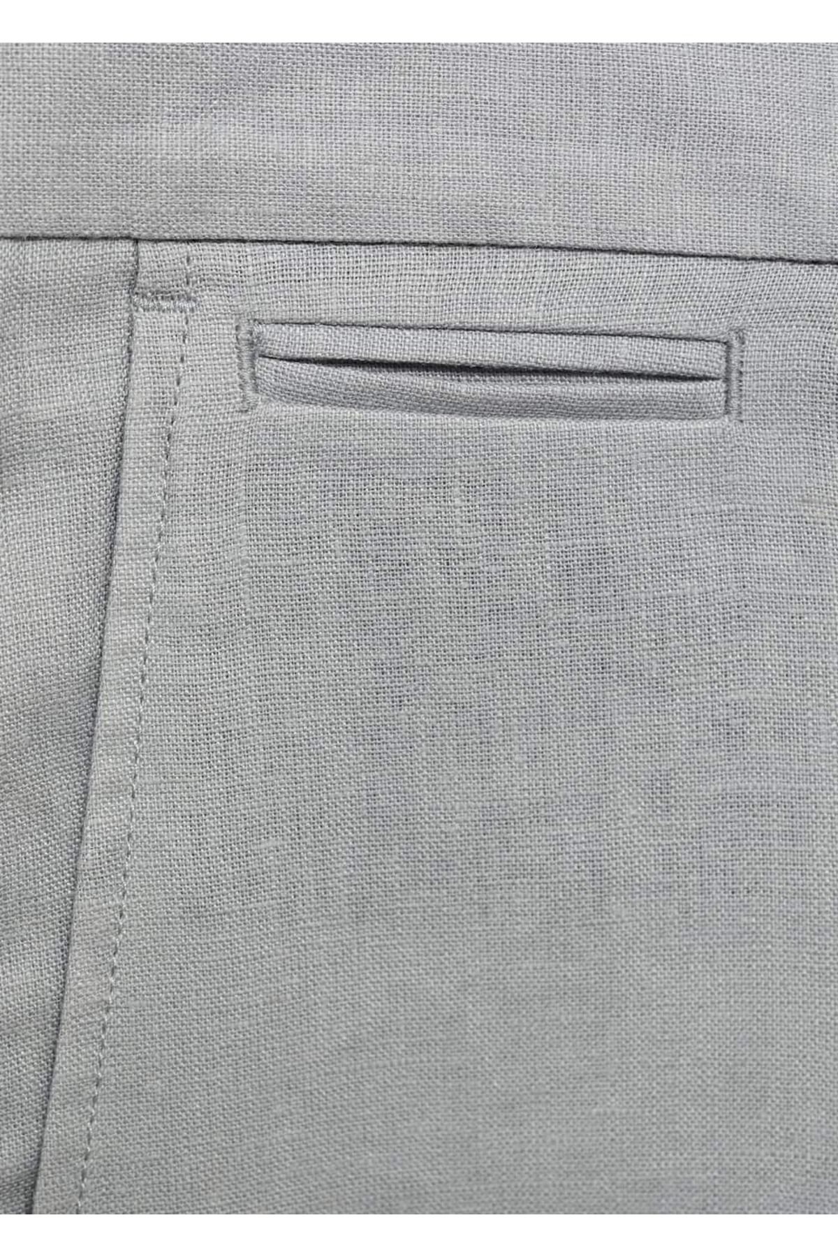 MANGO Man-Slim Fit 100% lněné bermudy 7