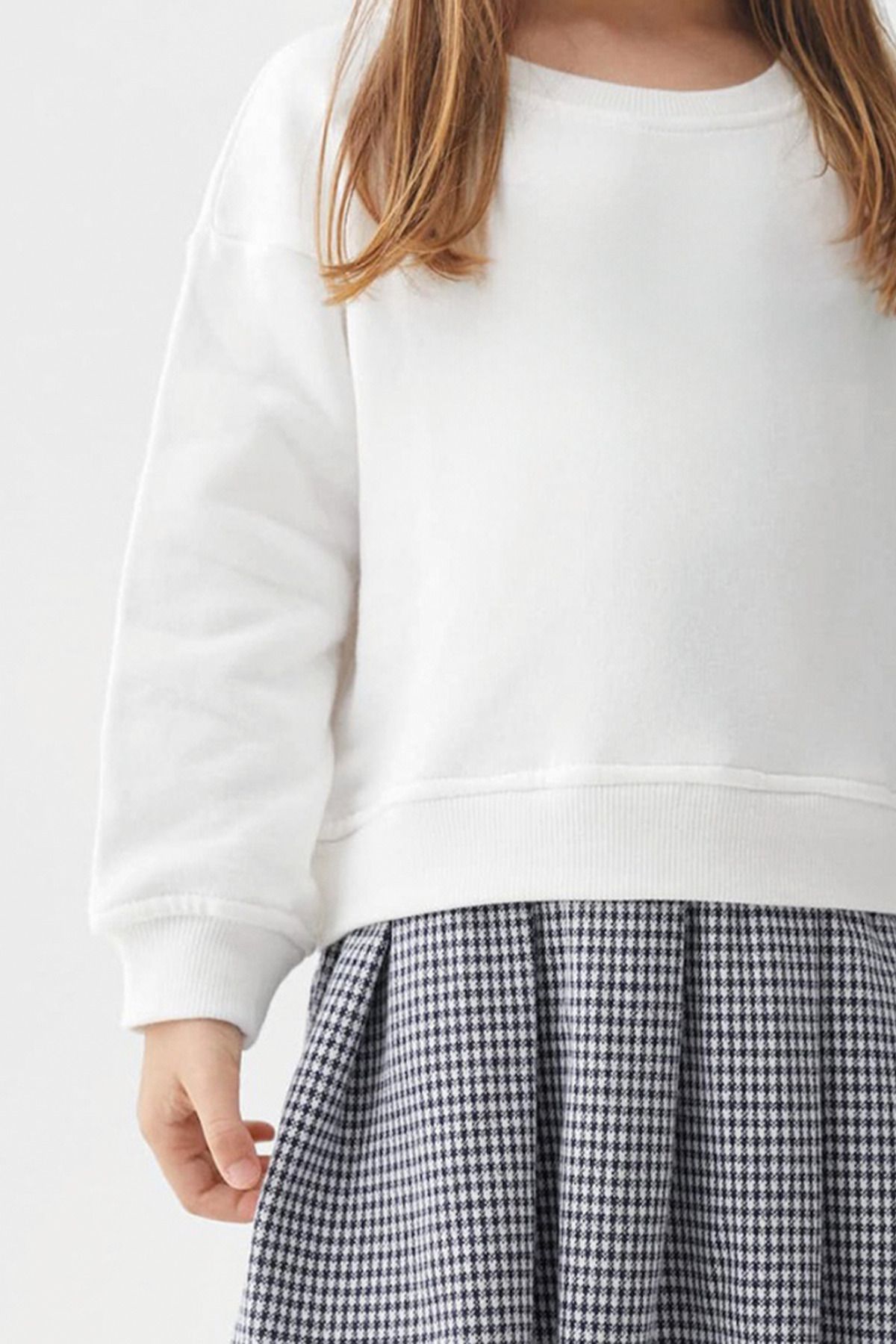 MYADA-Σετ φούτερ με καρό σχέδιο και καρό φούστα - Style Printed 22917 3