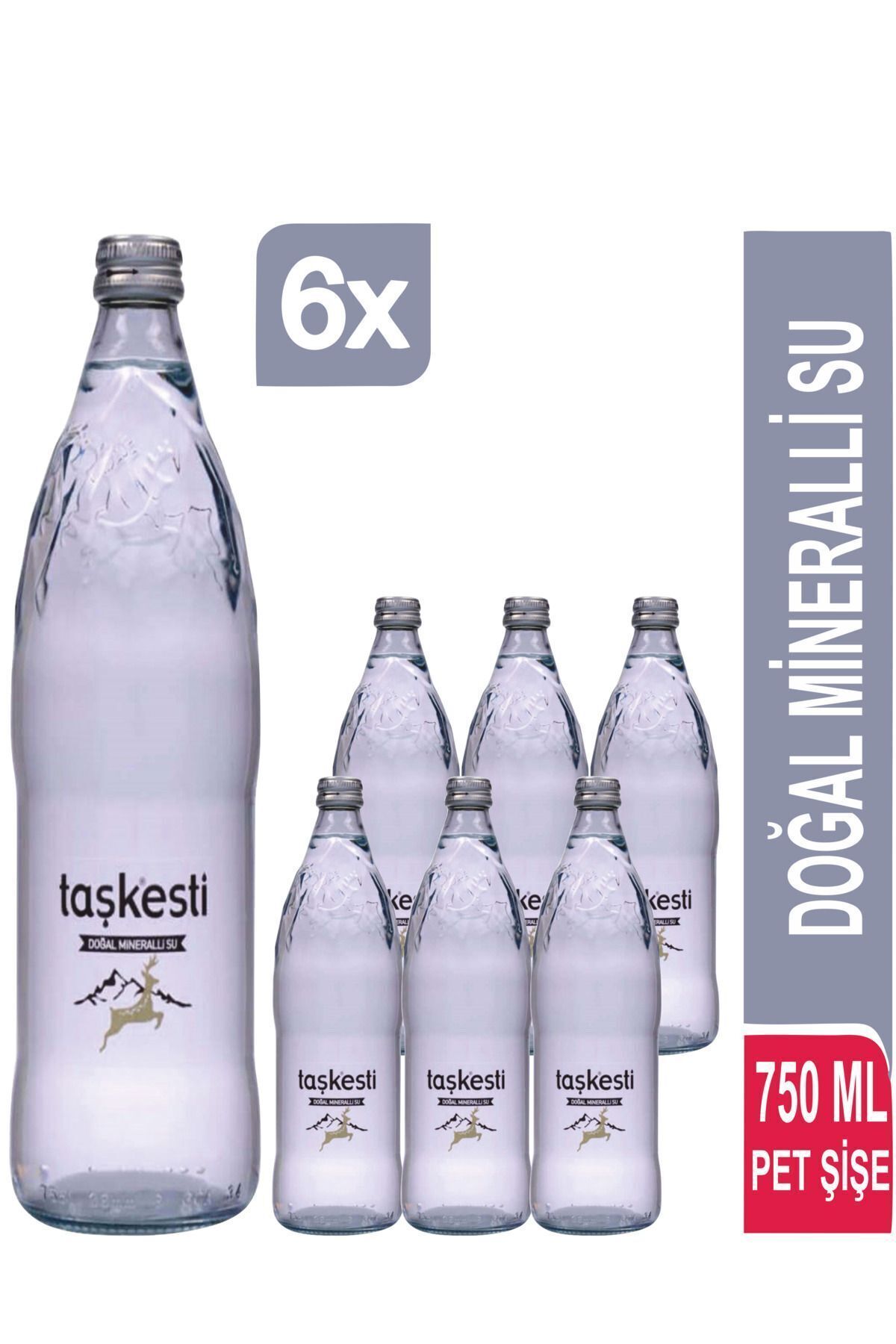 taşkesti 750ml. Cam Şişe Içme Suyu (6 ADET)