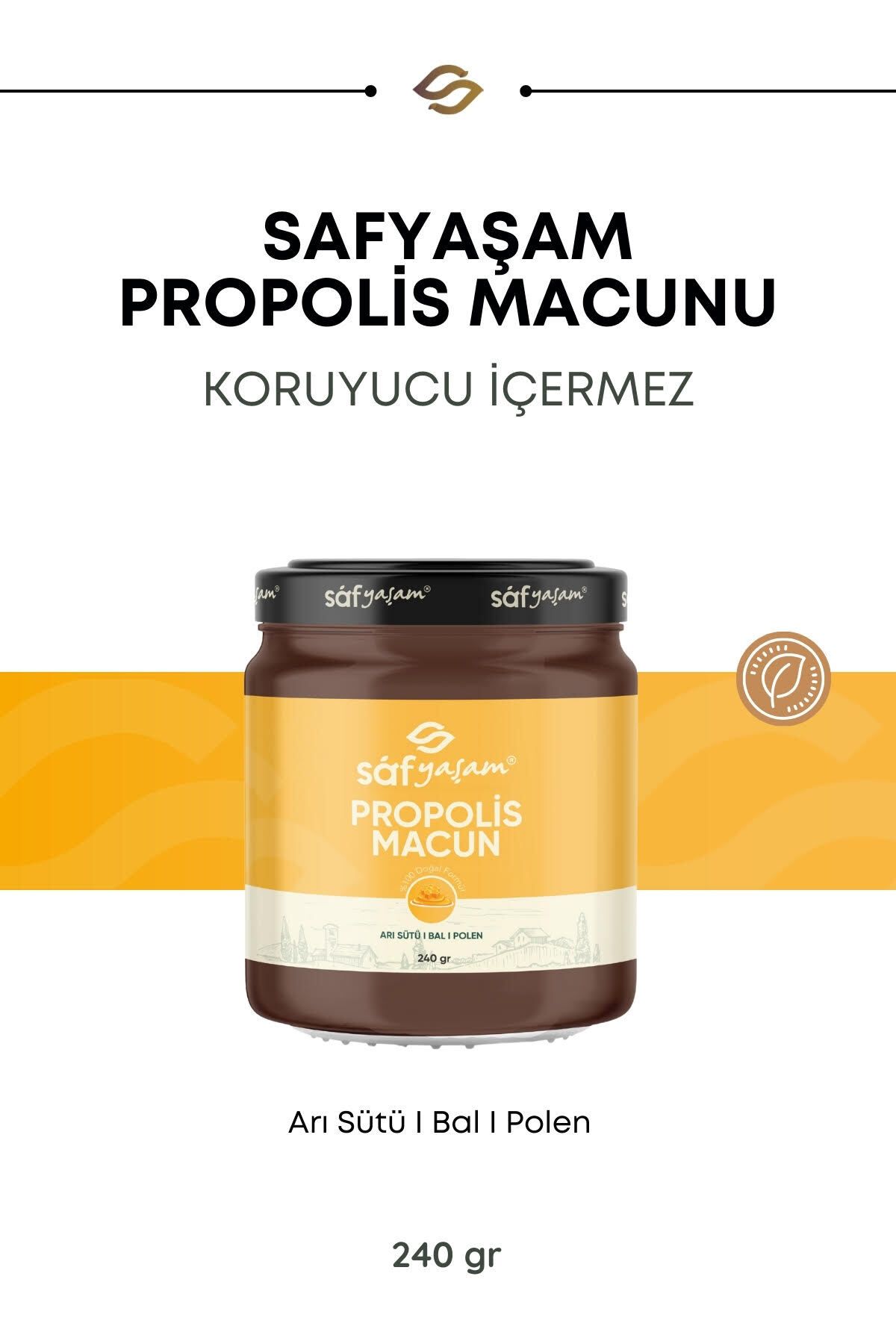 Safyaşam Propolis Macunu Arı Sütü Bal Ve Polenli Propolis 240 gr