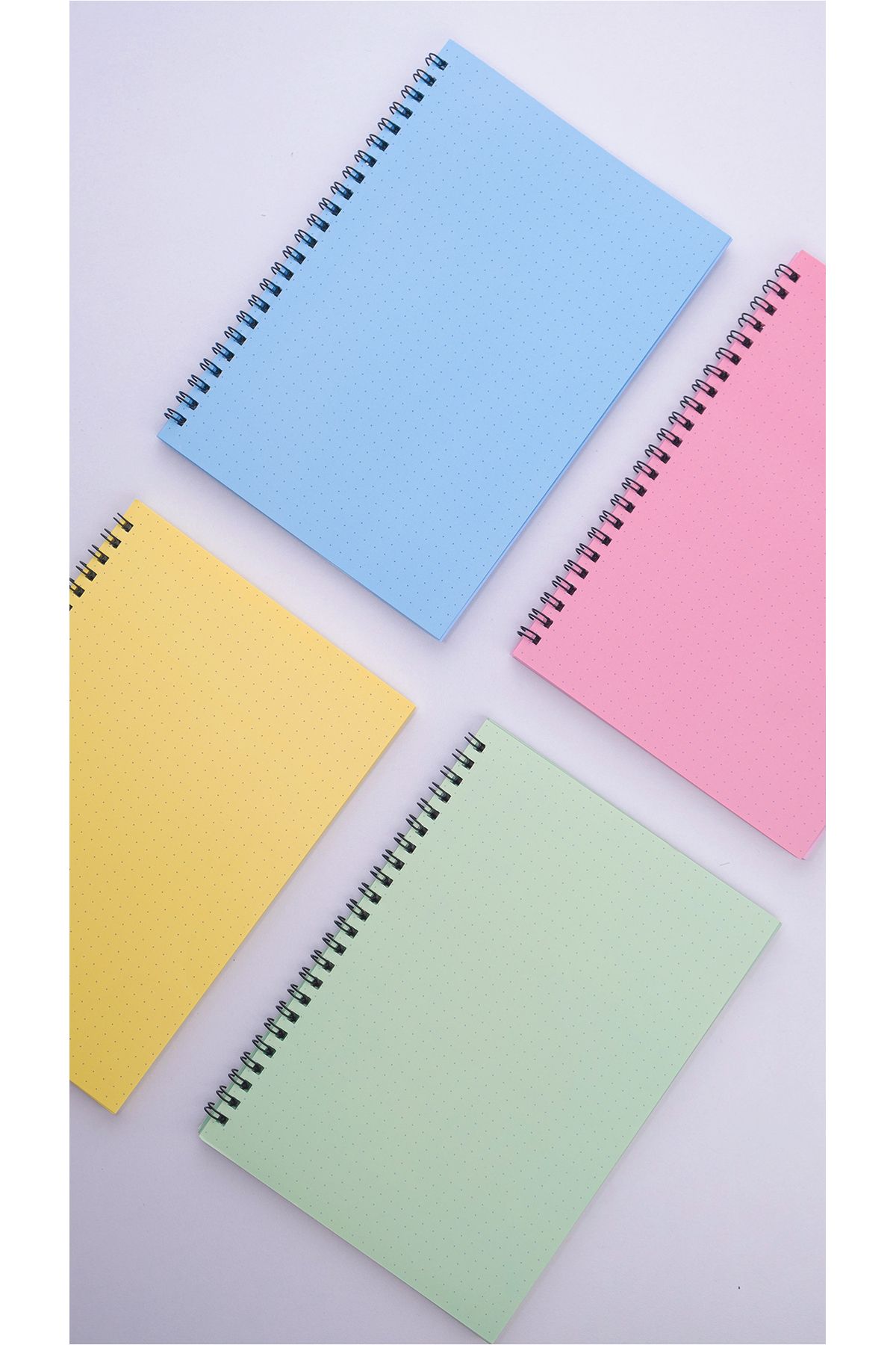 Dream Notes-A5 Spiral Bullet Journal - 50 Sheets, 100 Sheets, Set of 4 - Colored Notebook 4