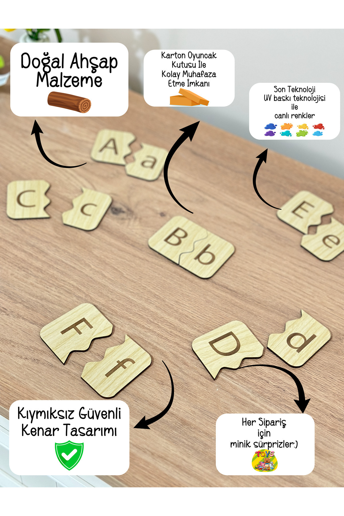 Karter İnovasyon Alfabe Esleme Kartlari, Ahsap Esleme Kartlari, Ahsap Harf Esleme, Montessori Egitici Kartlar fotoğrafı 2 (önizleme)