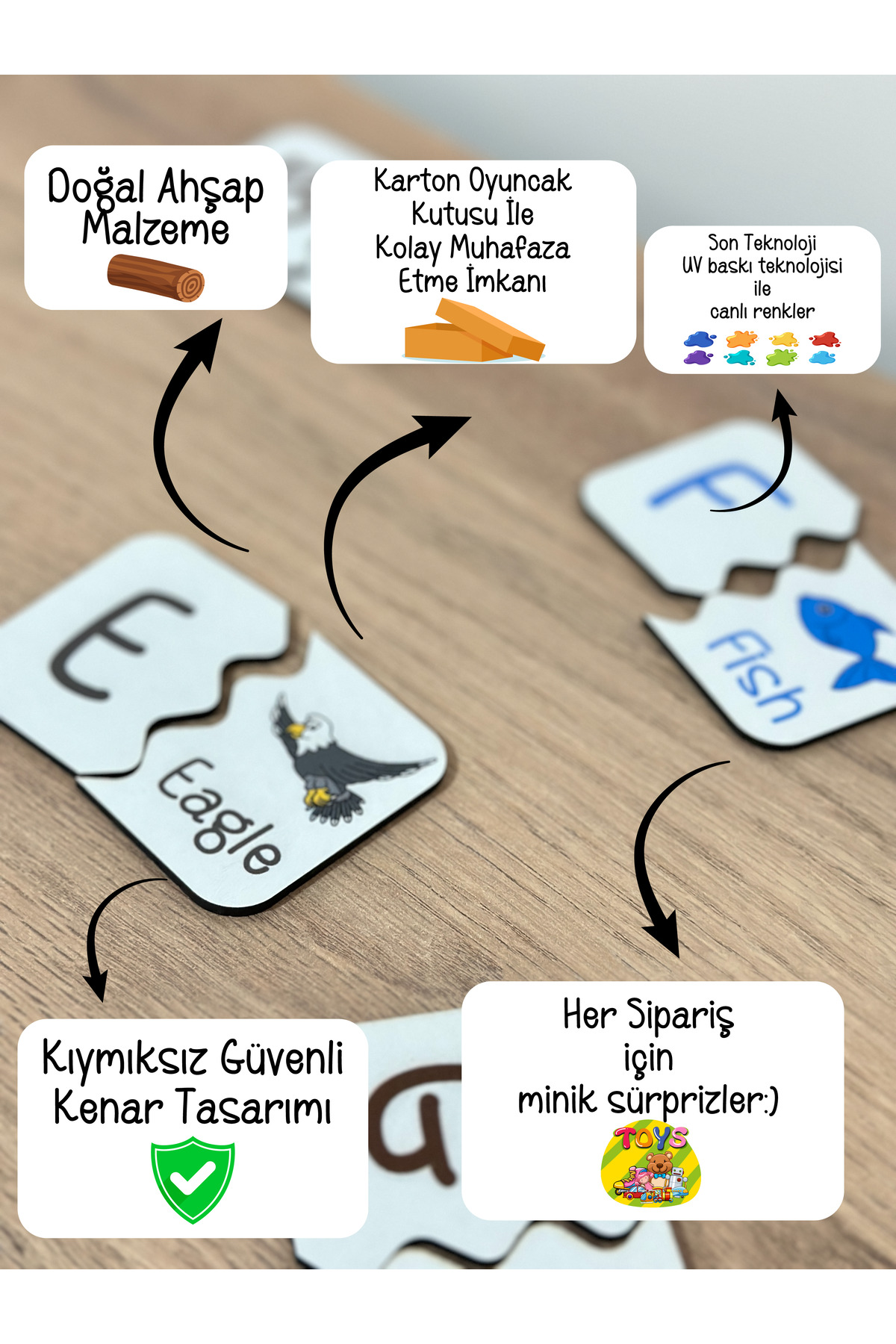 Karter İnovasyon Harf Hayvan Esleme Kartlari, Alfabe Esleme Kartlari,montesorri Yapboz Takcikar fotoğrafı 2 (önizleme)