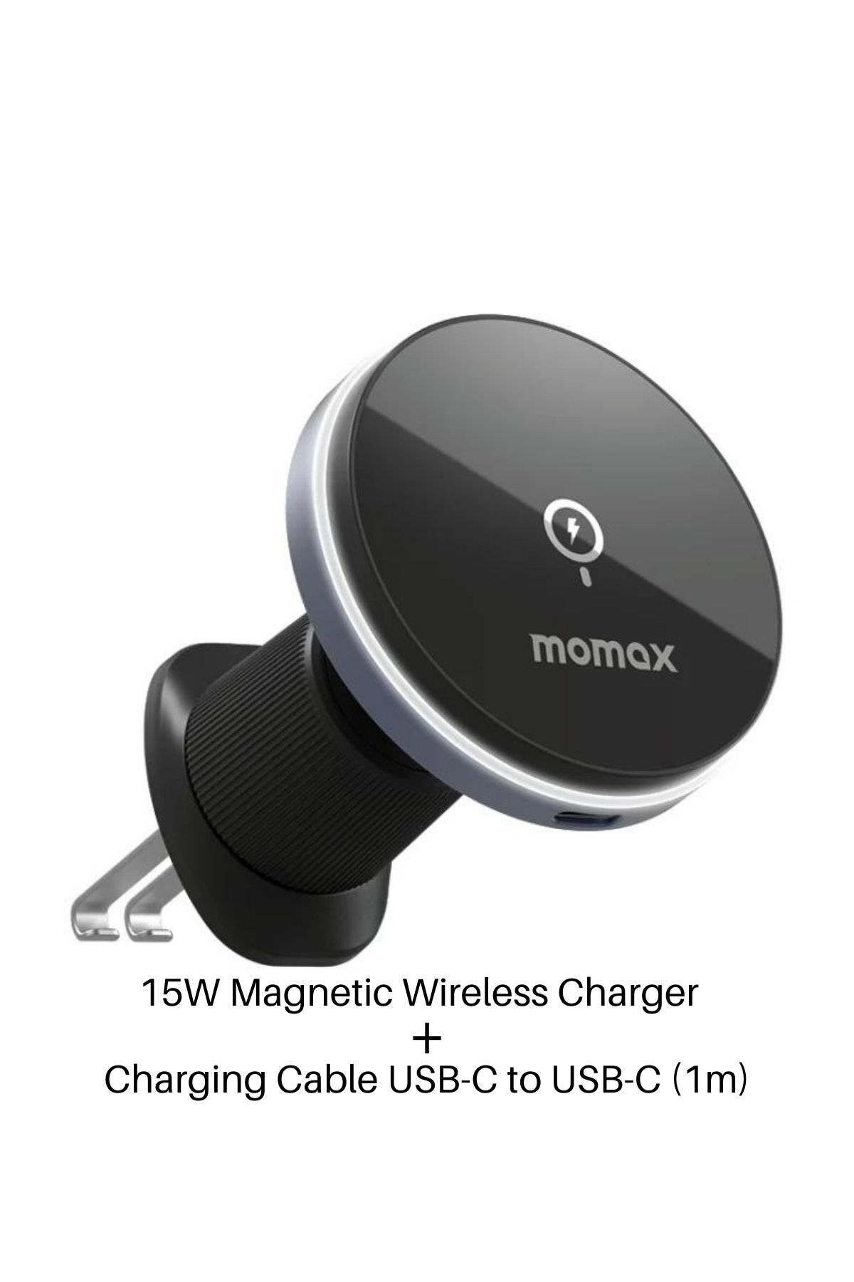 Momax Q.mag Mount5 15w Magnetic Wireless Şarjlı Araç Telefon Tutucu Usb-c To Usb-c Cable