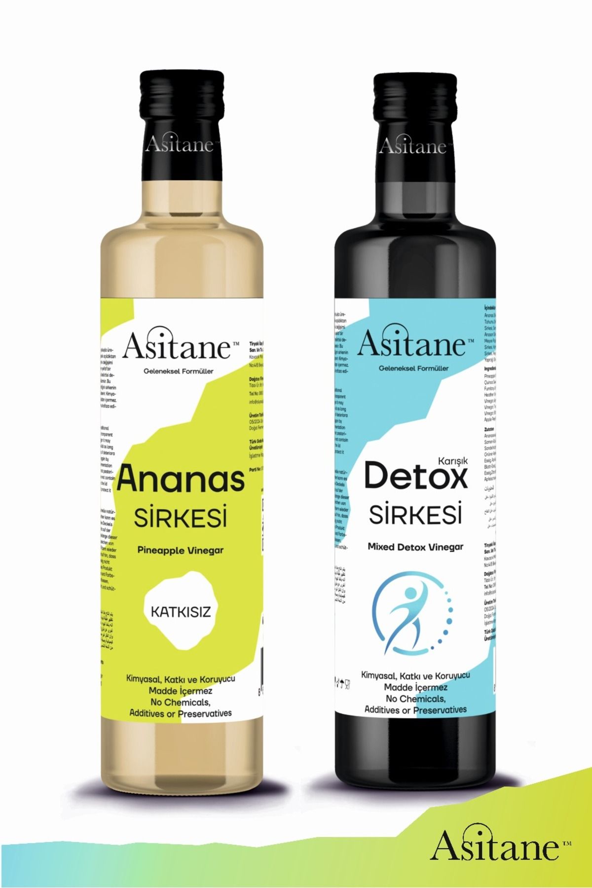 Asitane 2 li Set -Ananas Sirkesi & Detox Sirkesi 500 ml