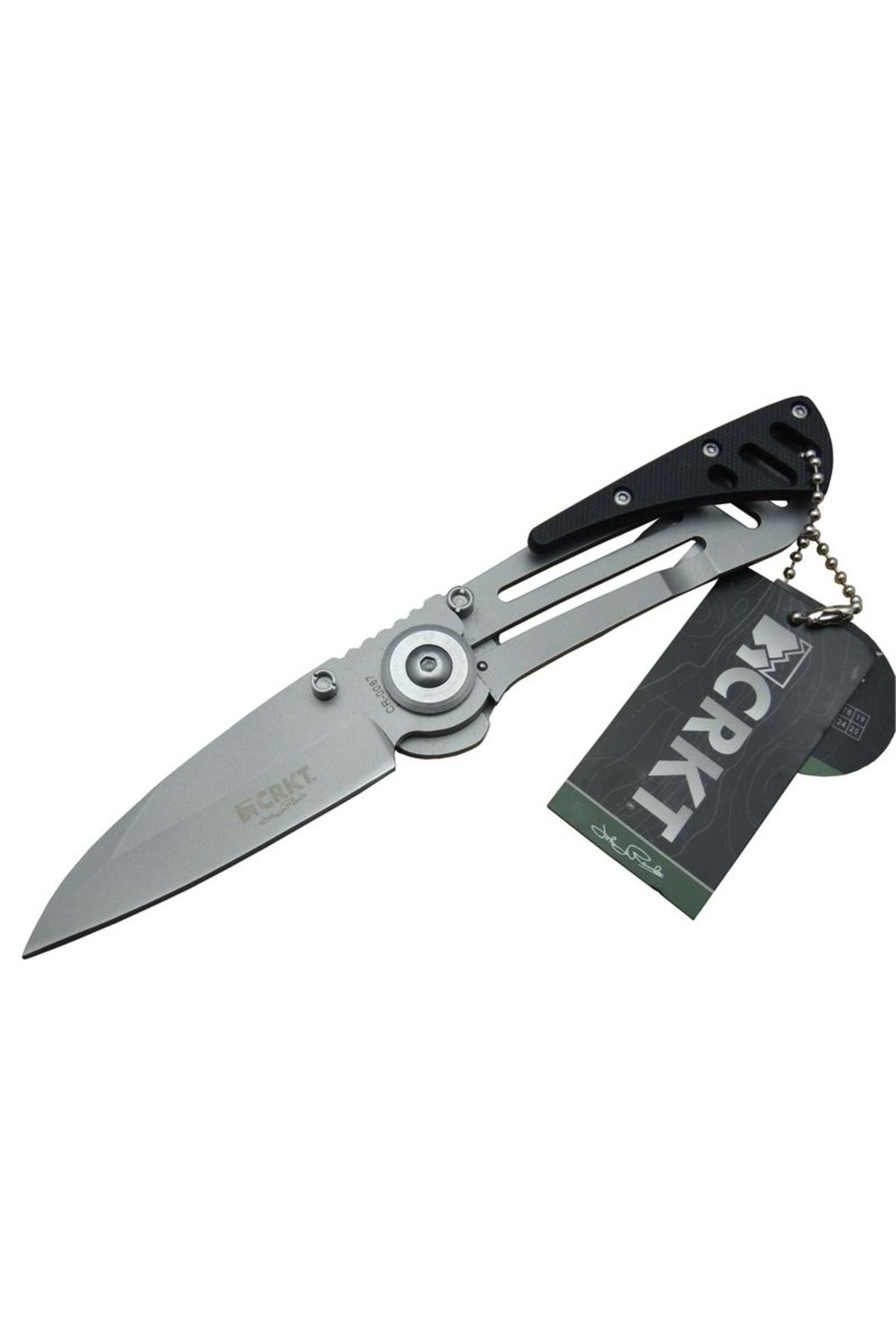 Skygo CRKT CR 0087 BK Kamp Çakı 18 cm - Metal Saplı, Otomatik, Kılıflı