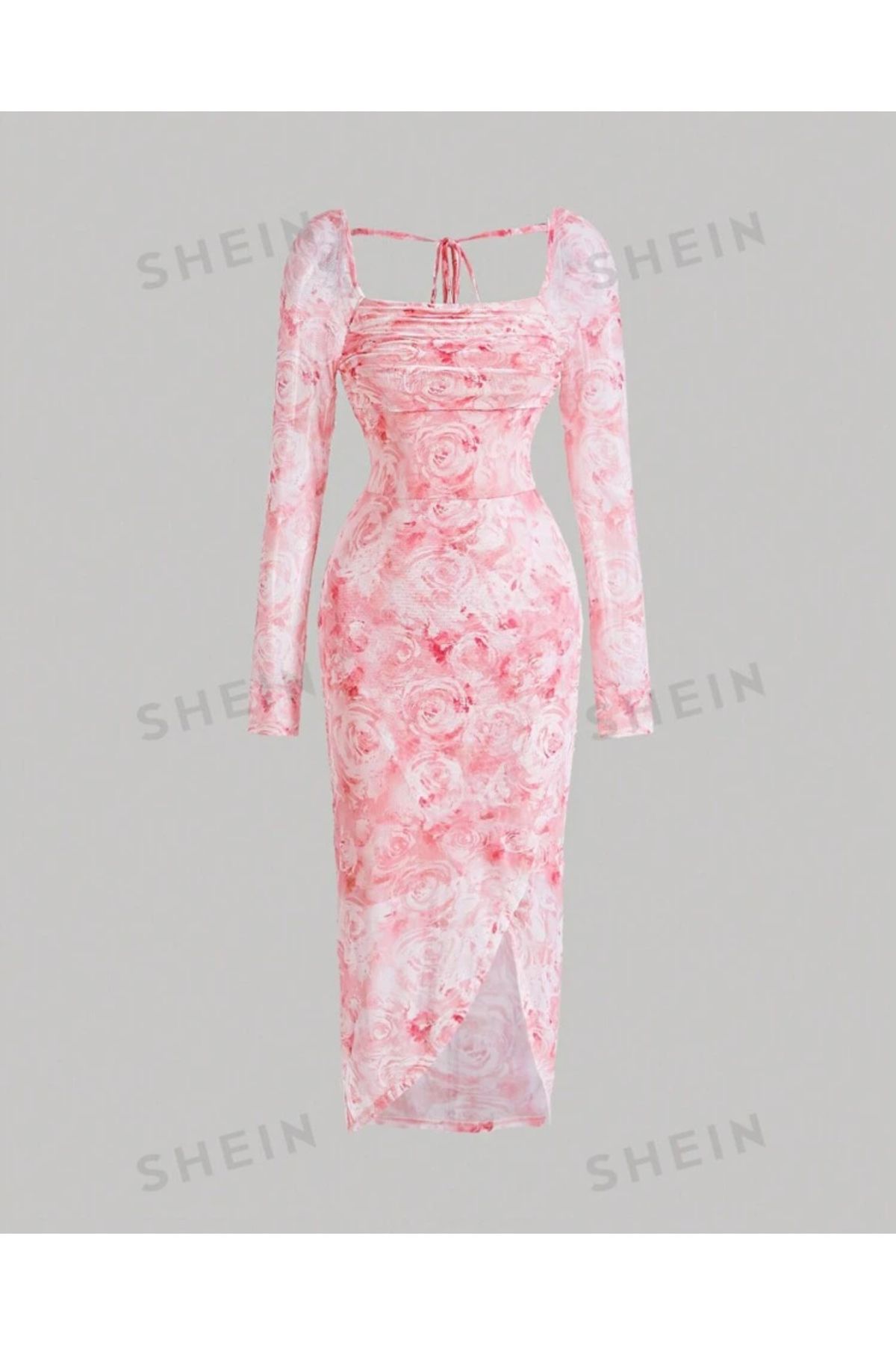 Shein Boutique-Shein Dress - Floral Pattern and Lace Detail 1