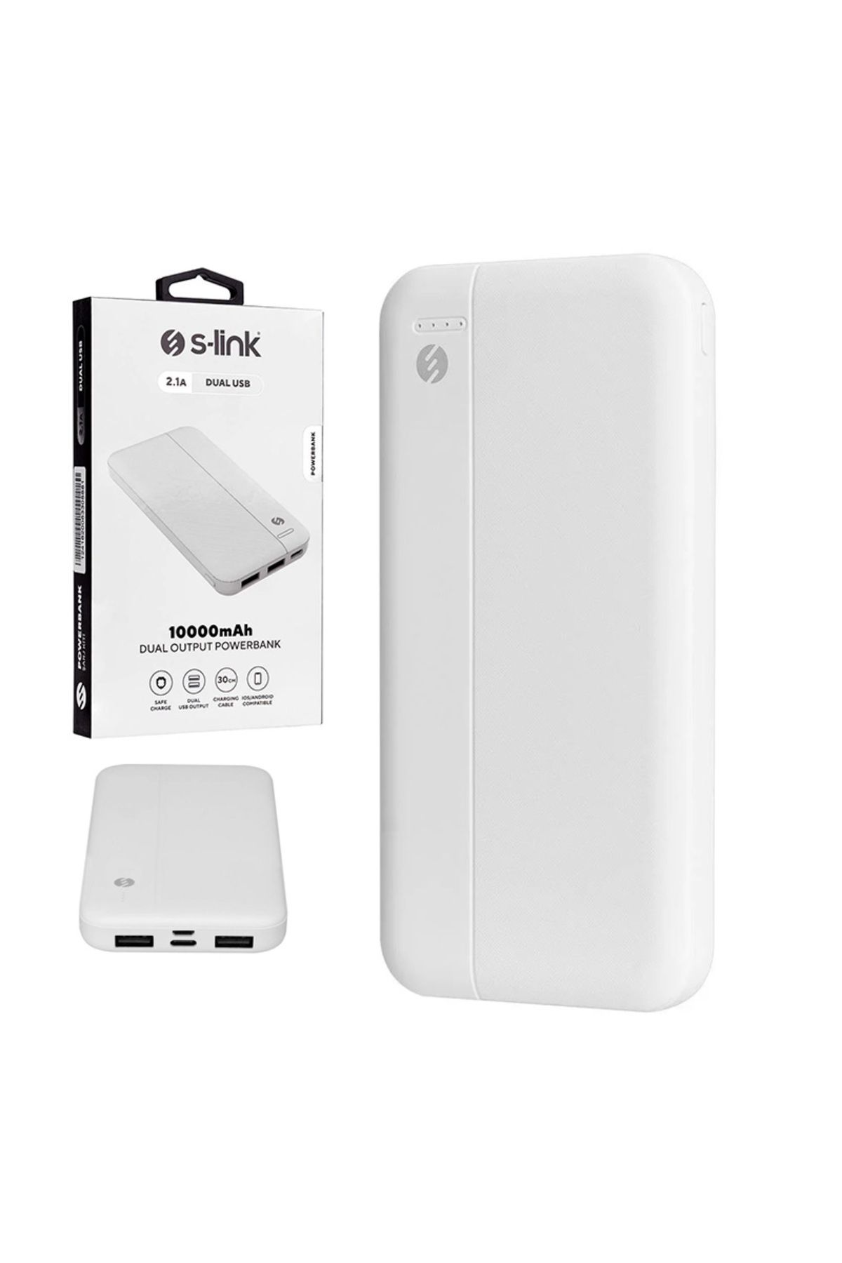 Robinanka S-LINK IP-G10N BEYAZ MICRO+TYPE C GİRİŞLİ 10000 MAH TAŞINABİLİR ŞARJ CİHAZI POWERBANK