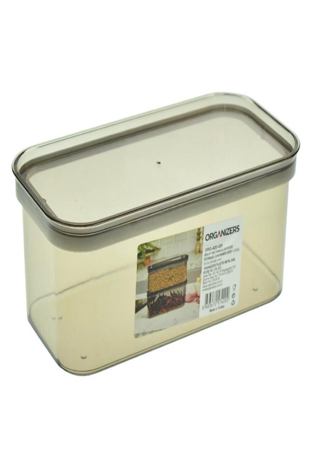 MMB Boutique-1.1Lt Gray Organ 420 Gr - Splay Rectangular Food Container 1