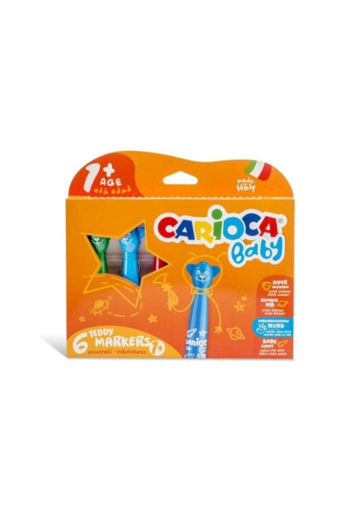 gcaksesuar Nessiworld Carioca Teddy Jumbo Bebek Süper Yıkanabilir Keçeli Boya Kalemi 6'Lı