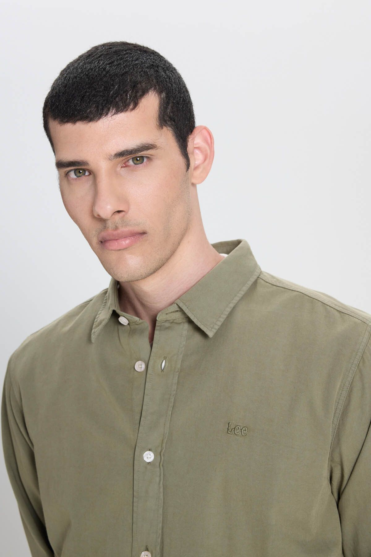 Lee-Regular Fit Oil Green Men's Shirt LL37BMA61 Long Sleeve Shirt 4