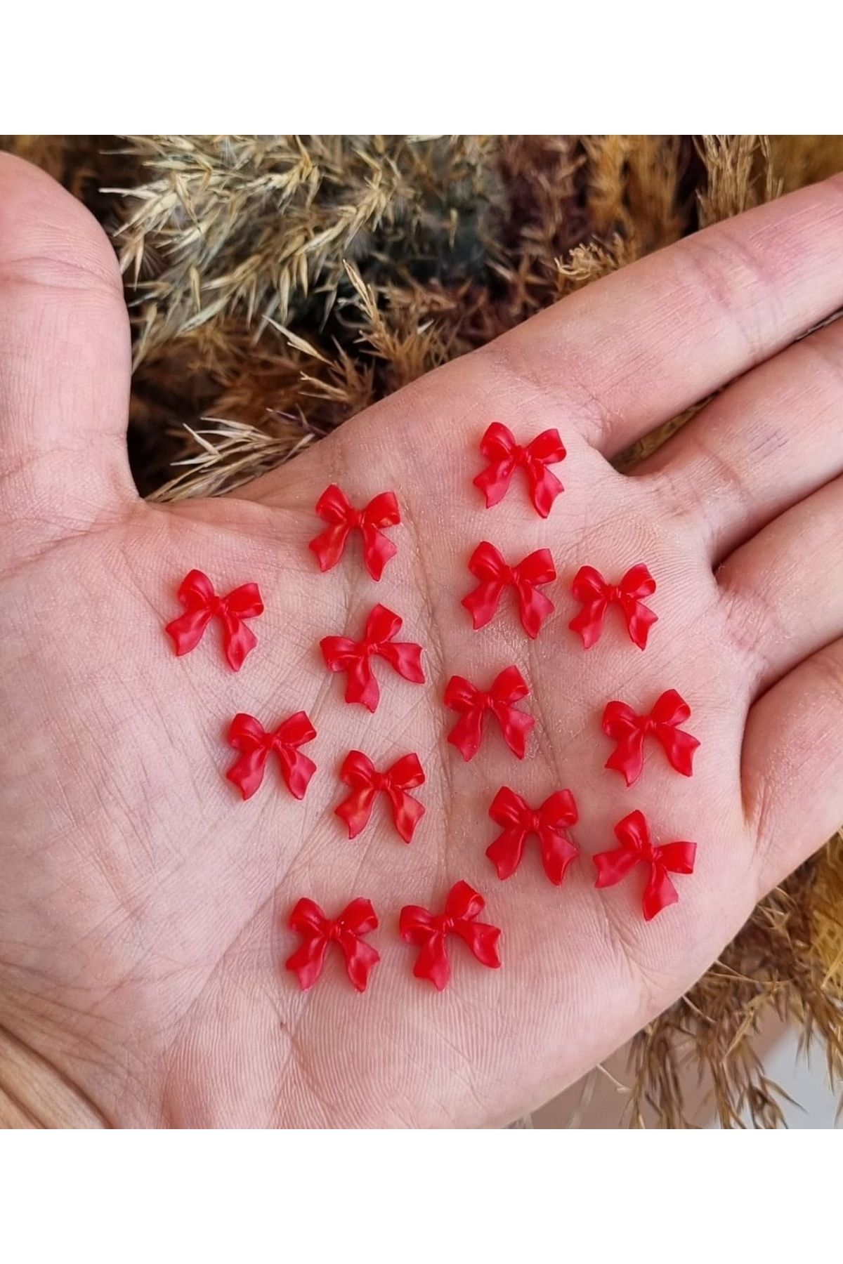 طلسم ناخن تزیین ناخن آرت ناخن ۲۰ تیکه طلسم روبان قرمز one cat charm