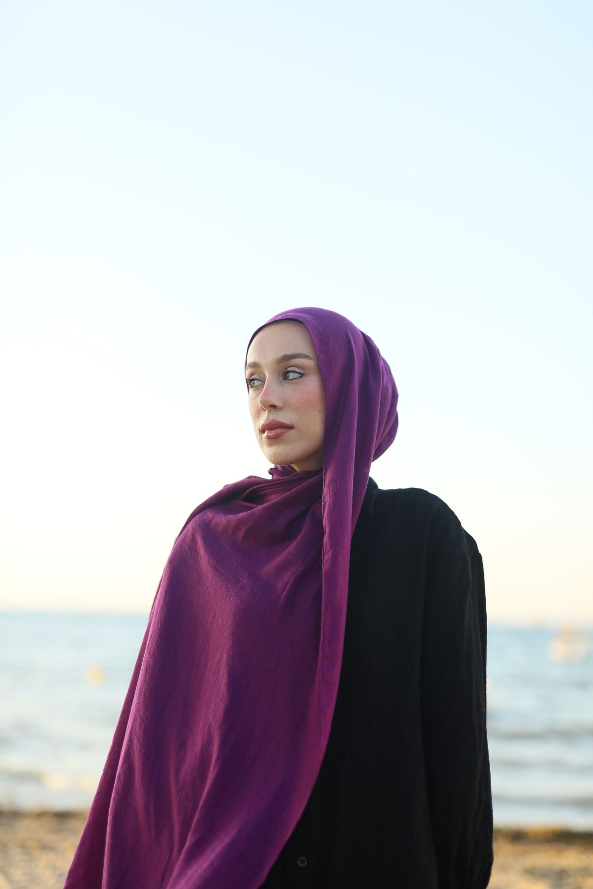 Modakaşmir-Purple Neo Cotton Shawl 2