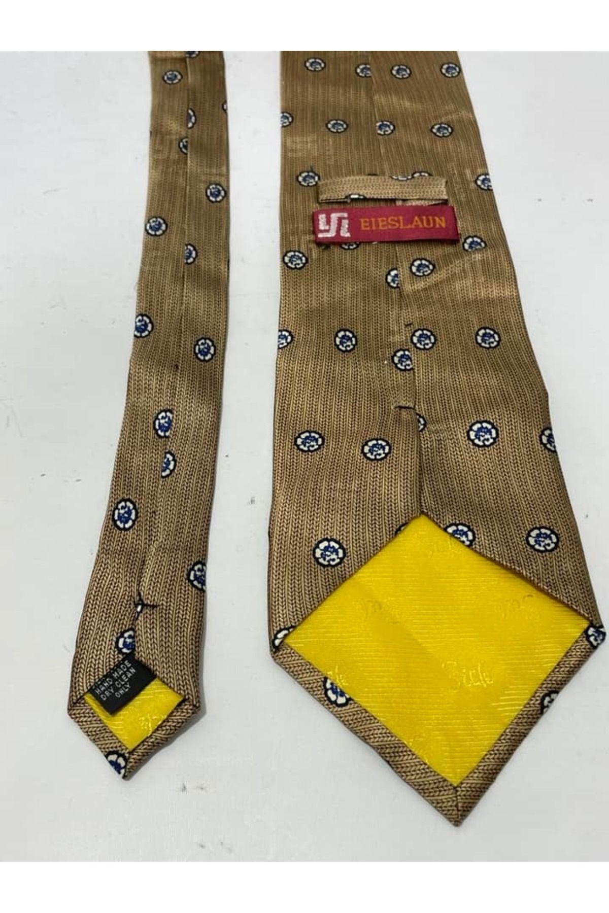 Hasyılmaz-Patterned Brown Silk Tie - Handmade K10 4