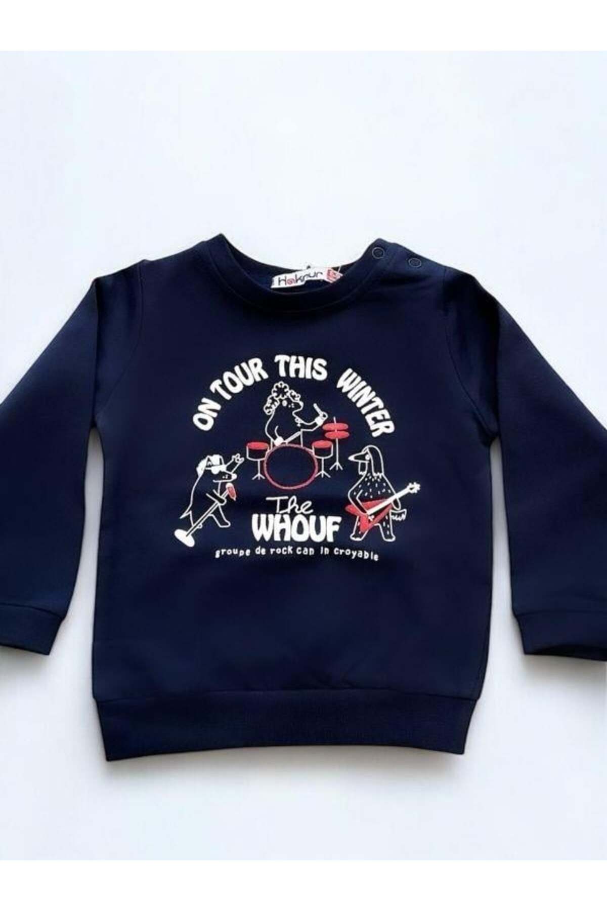 Zekids Erkek Bebek Winter Yazılı Pamuklu Sweatshirt fotoğrafı 5 (önizleme)