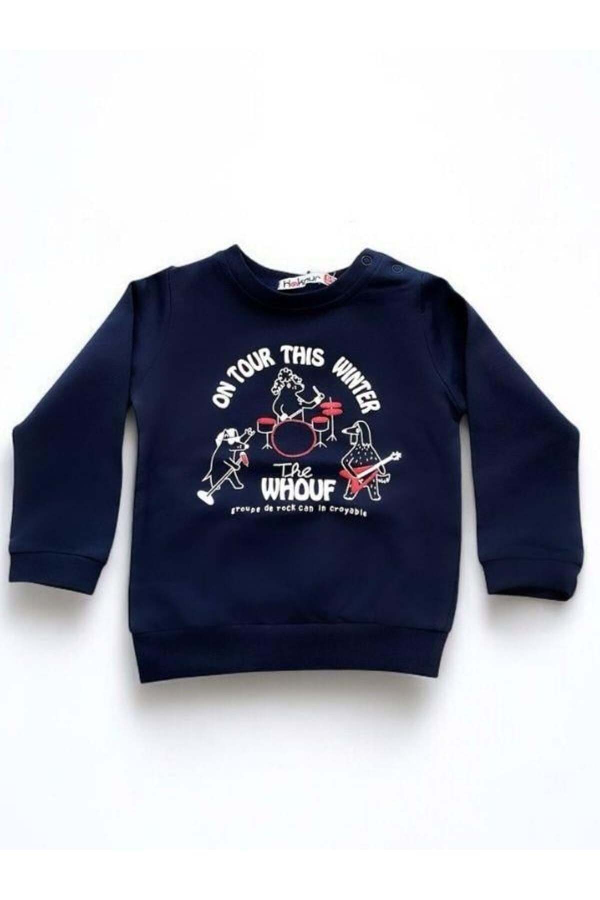 Zekids Erkek Bebek Winter Yazılı Pamuklu Sweatshirt fotoğrafı 3 (önizleme)