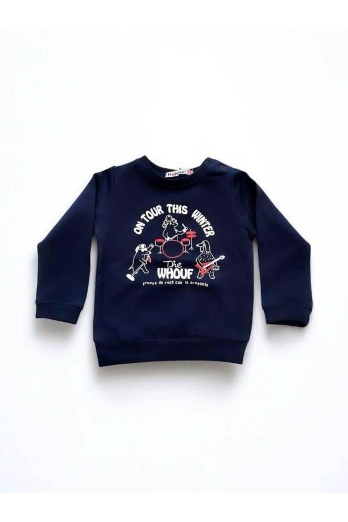 Zekids Erkek Bebek Winter Yazılı Pamuklu Sweatshirt fotoğrafı 2 (önizleme)