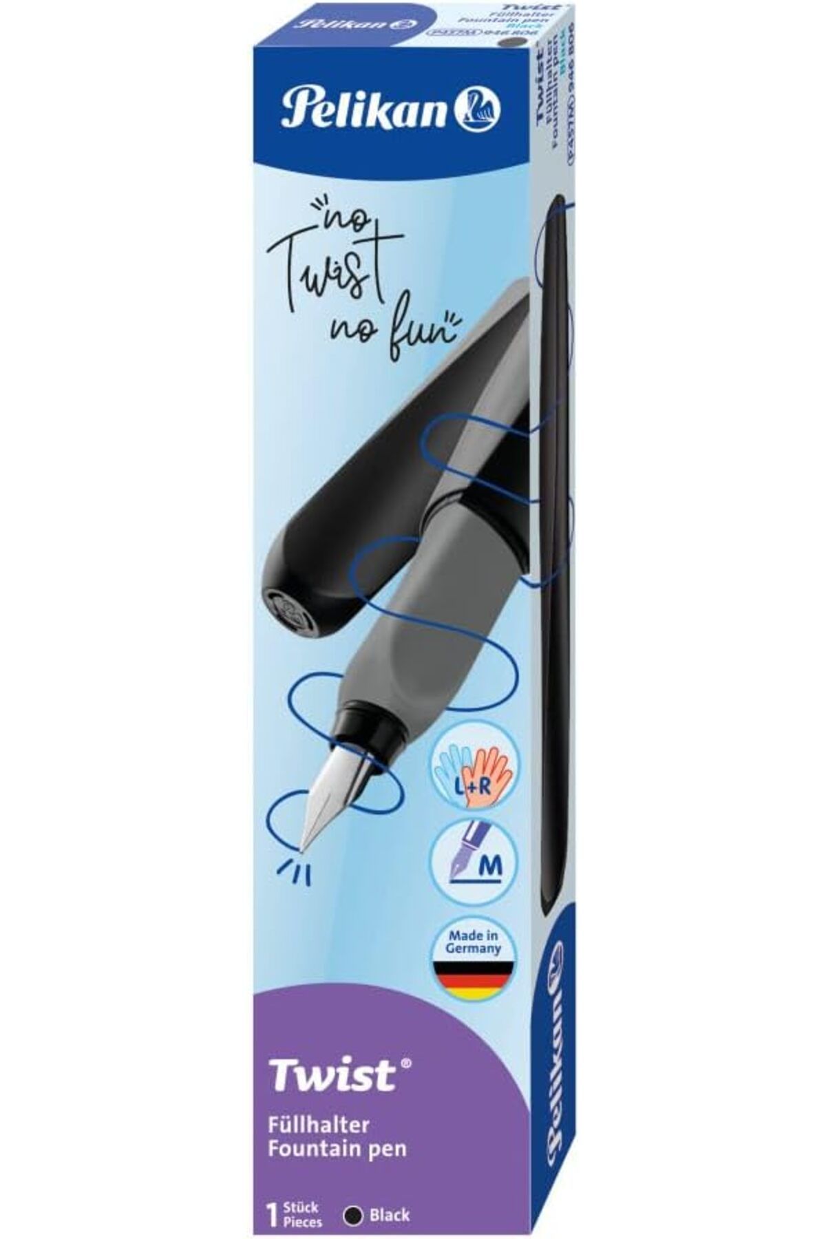 Pelikan Twist P457m Dolma Kalem, M Uç, Pearl Black / 946806